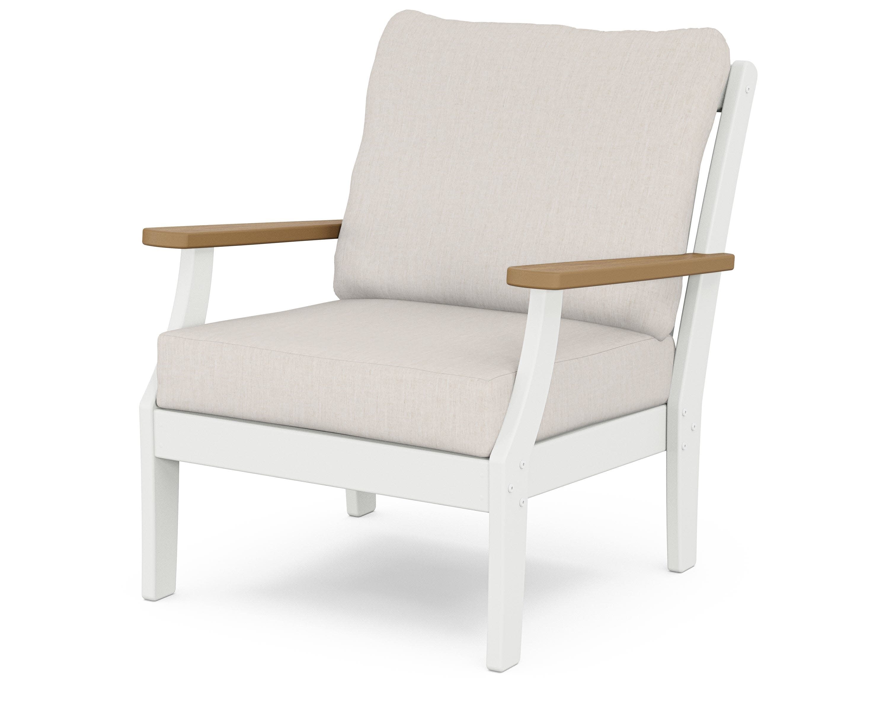 Braxton Deep Seating Chair in White / Natural / Cast Ash