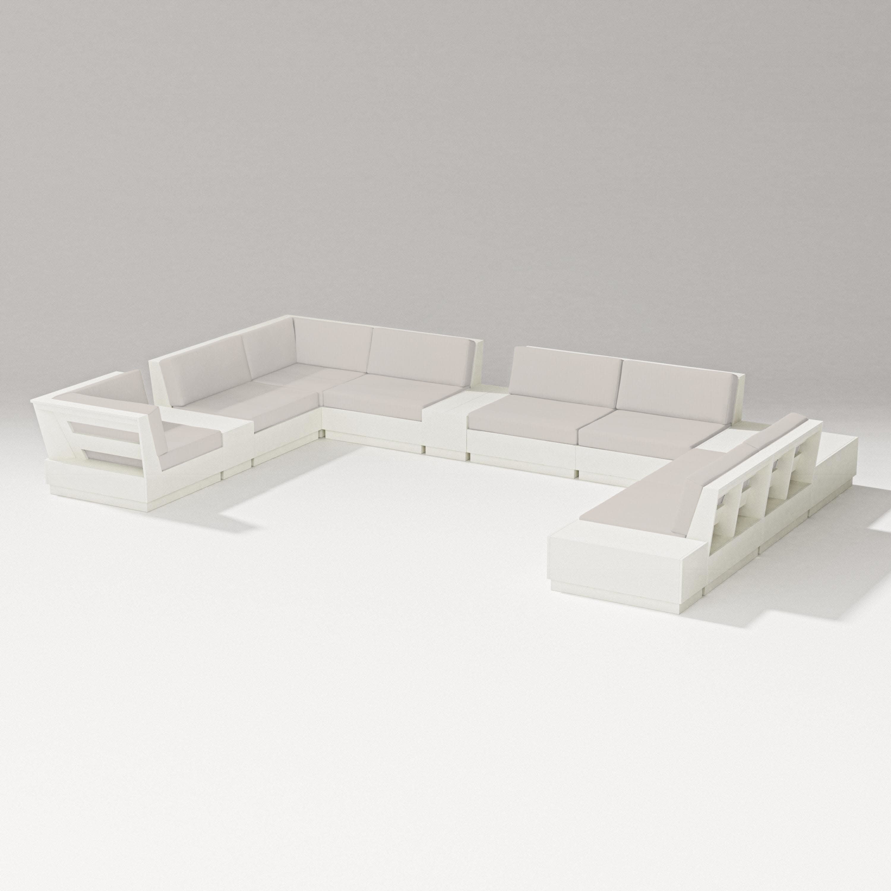 Elevate 12-Piece Conversation Sectional Set in Vintage White / Cast Ash