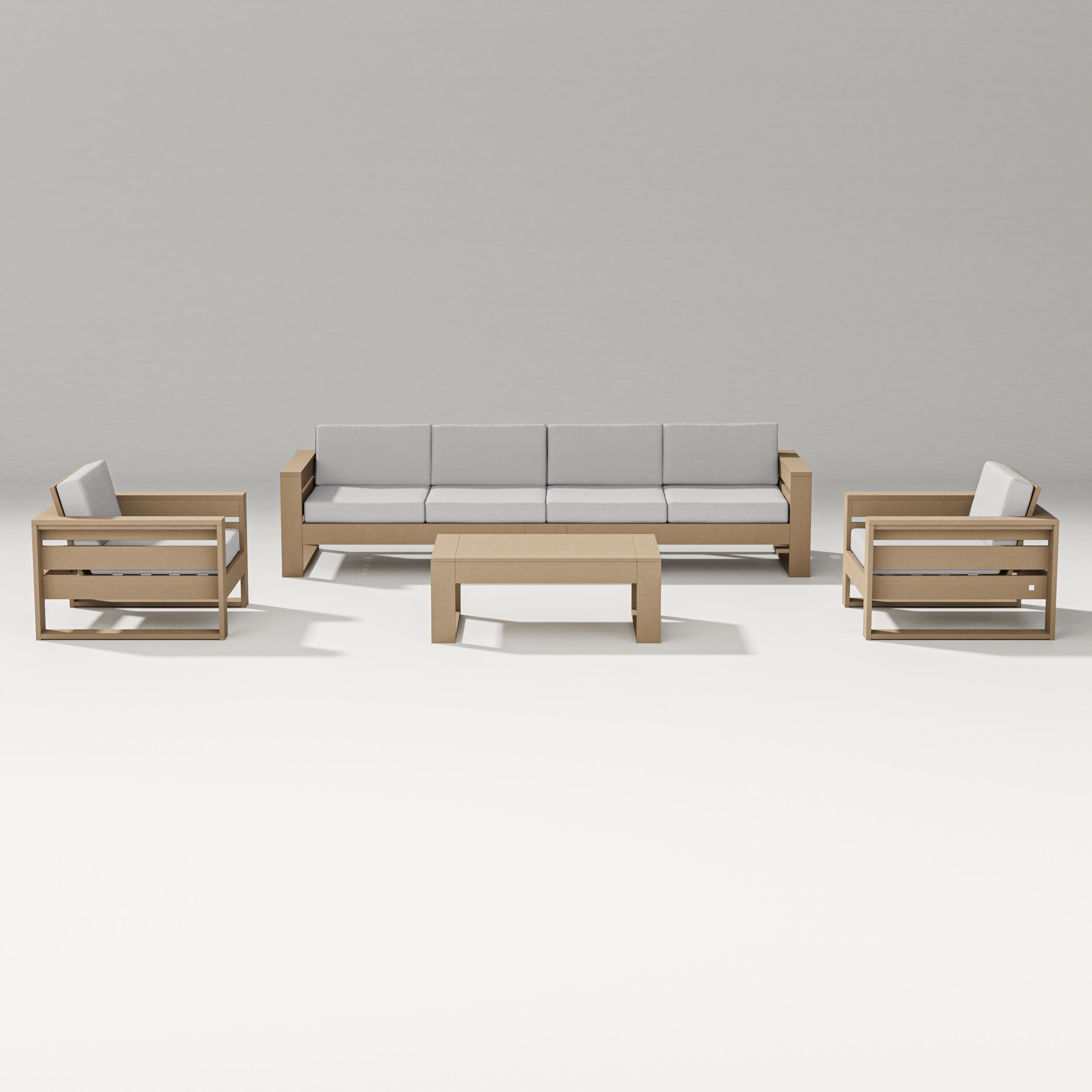 Latitude 5-Piece Lounge Sofa Set in Vintage Sahara / Diamond in the Rough