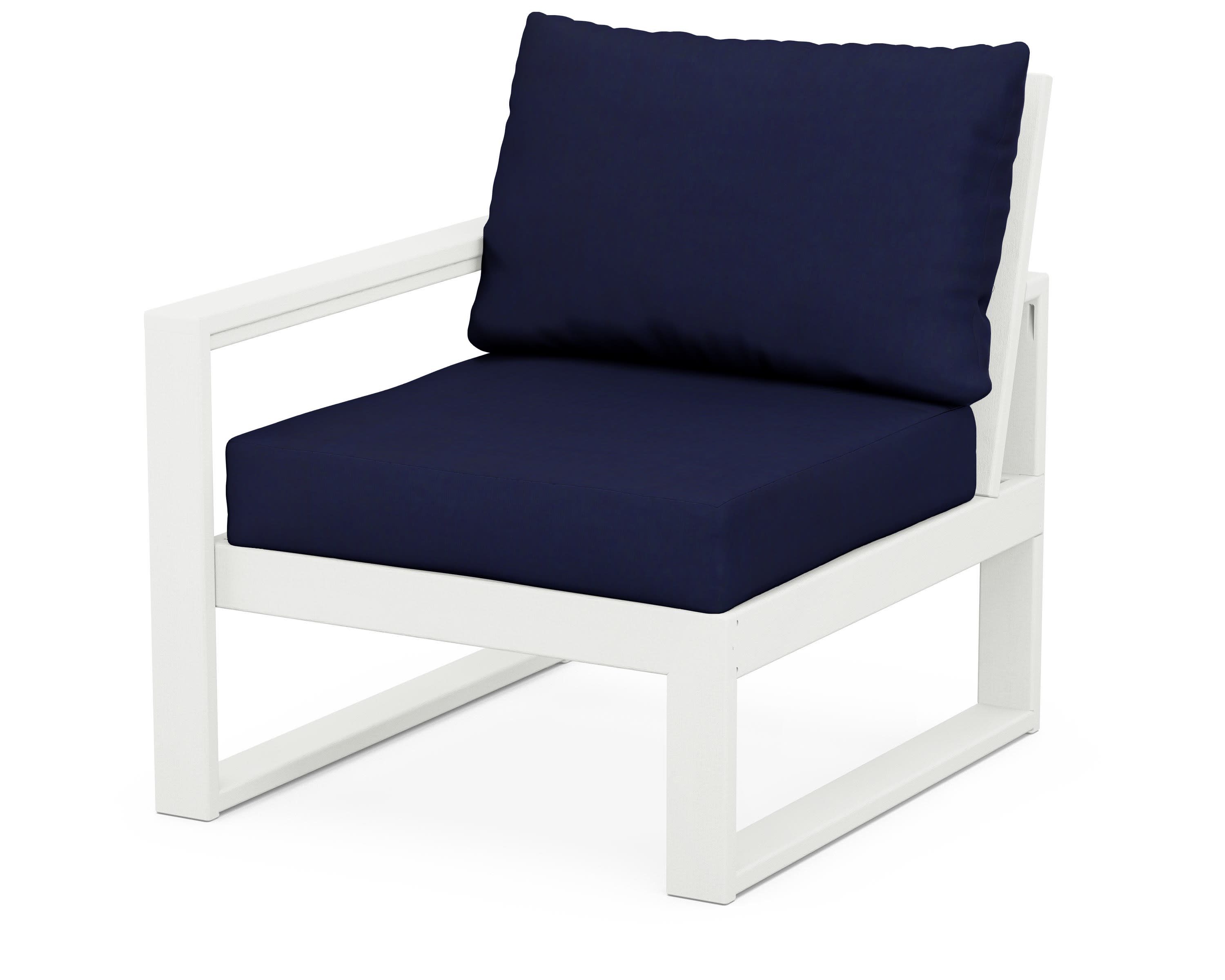 EDGE Modular Left Arm Chair in Vintage White / Navy