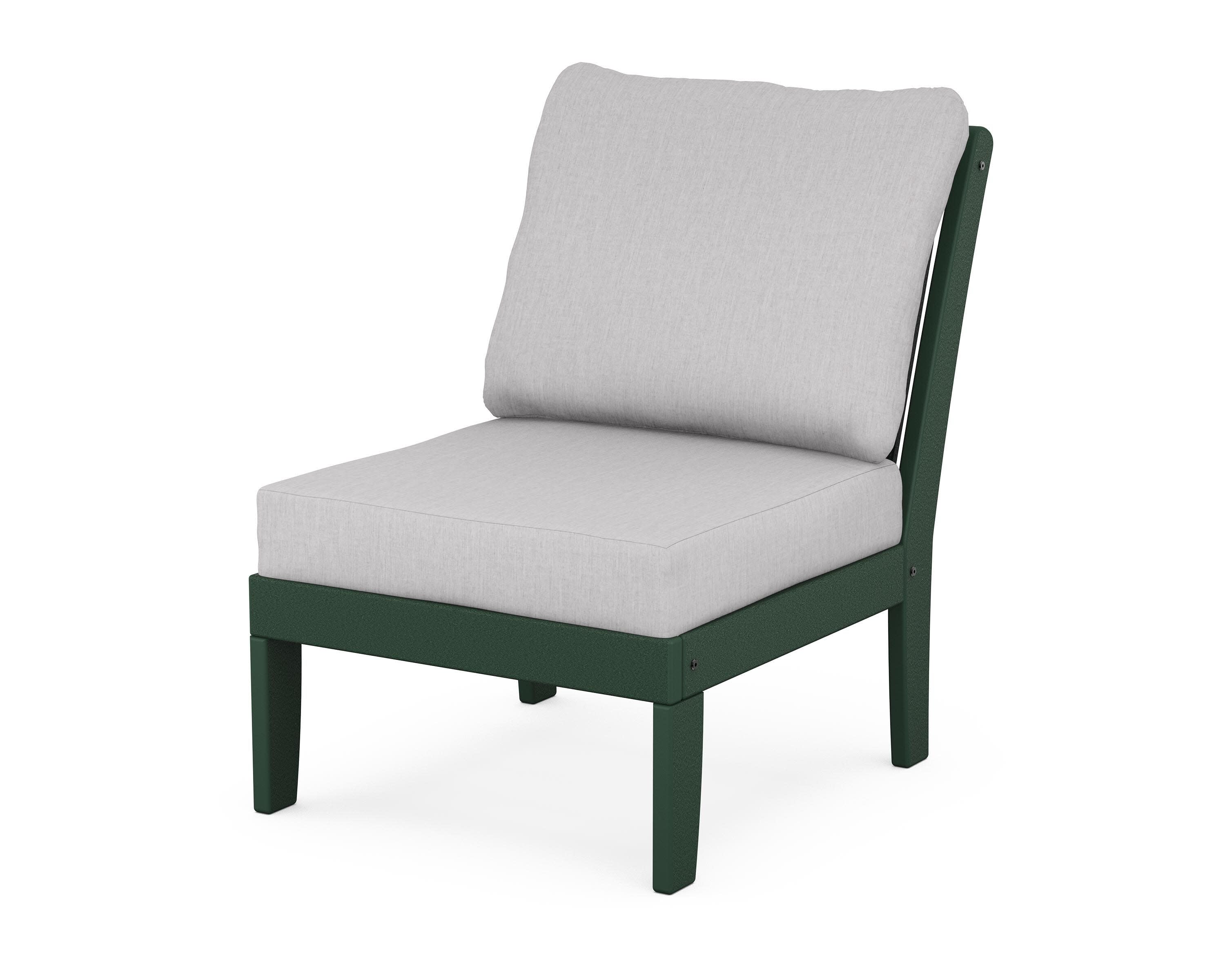 Braxton Modular Armless Chair in Green / Granite