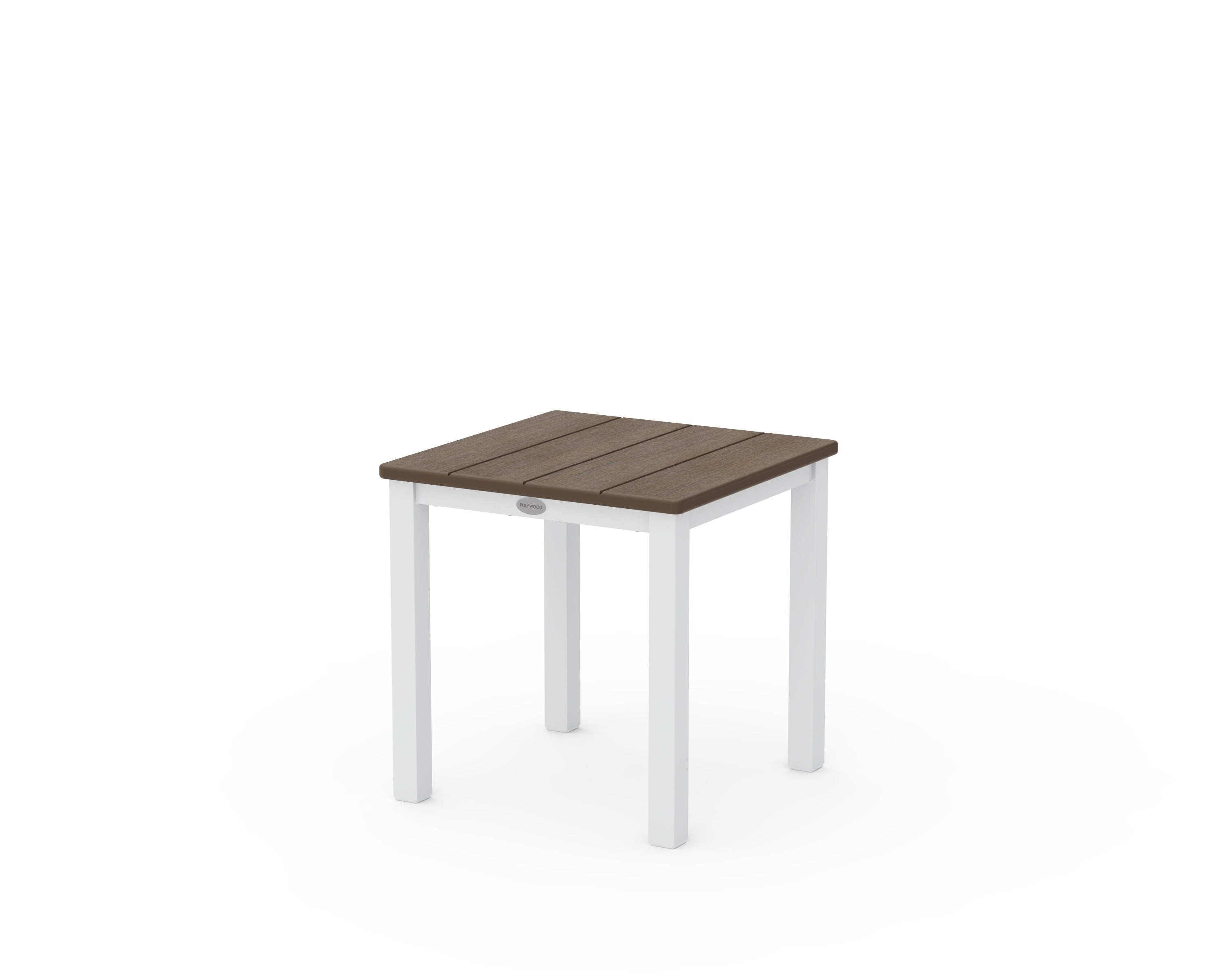 Main Street 18" Side Table in White / Kona