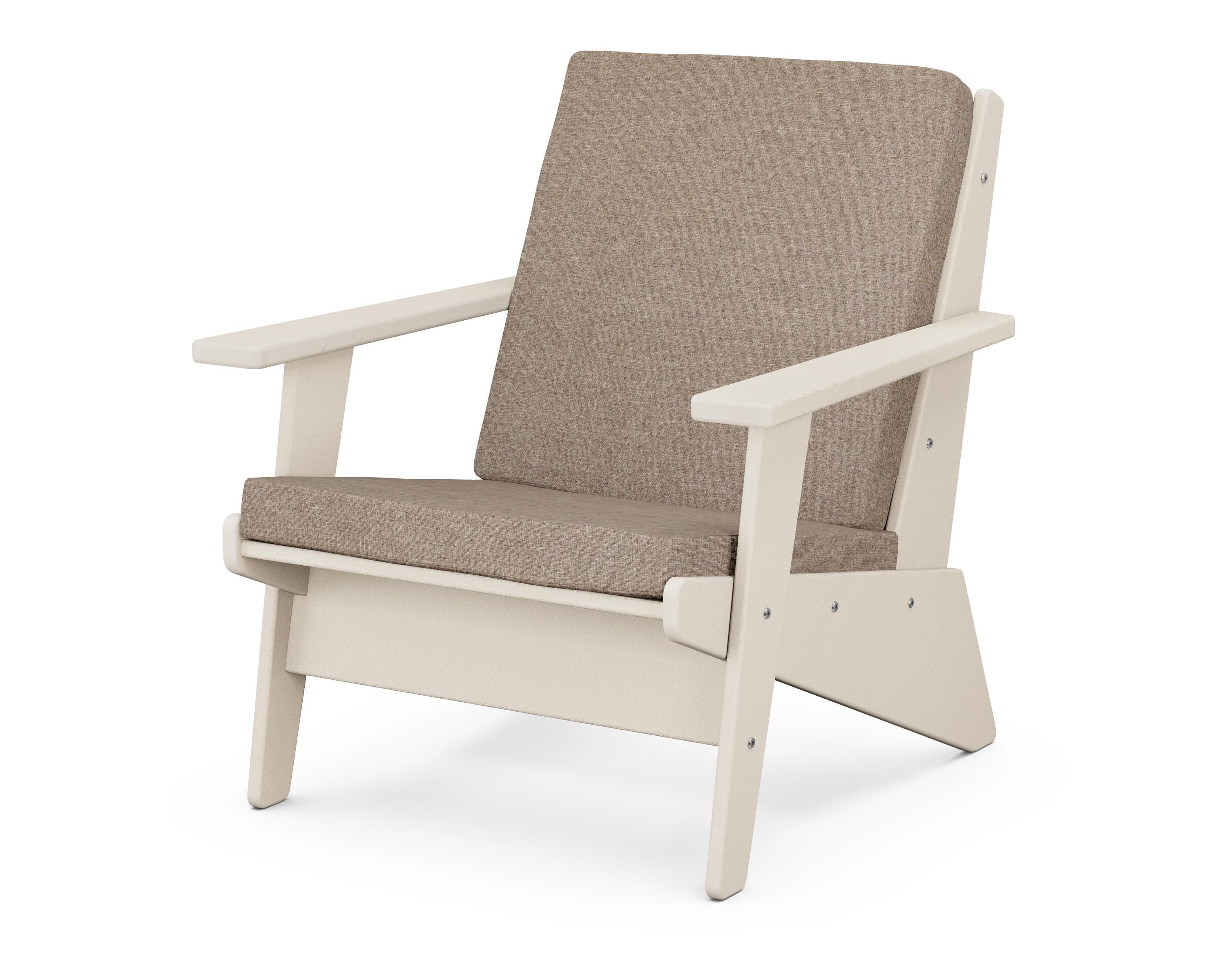 Riviera Modern Lounge Chair in Sand / Spiced Burlap