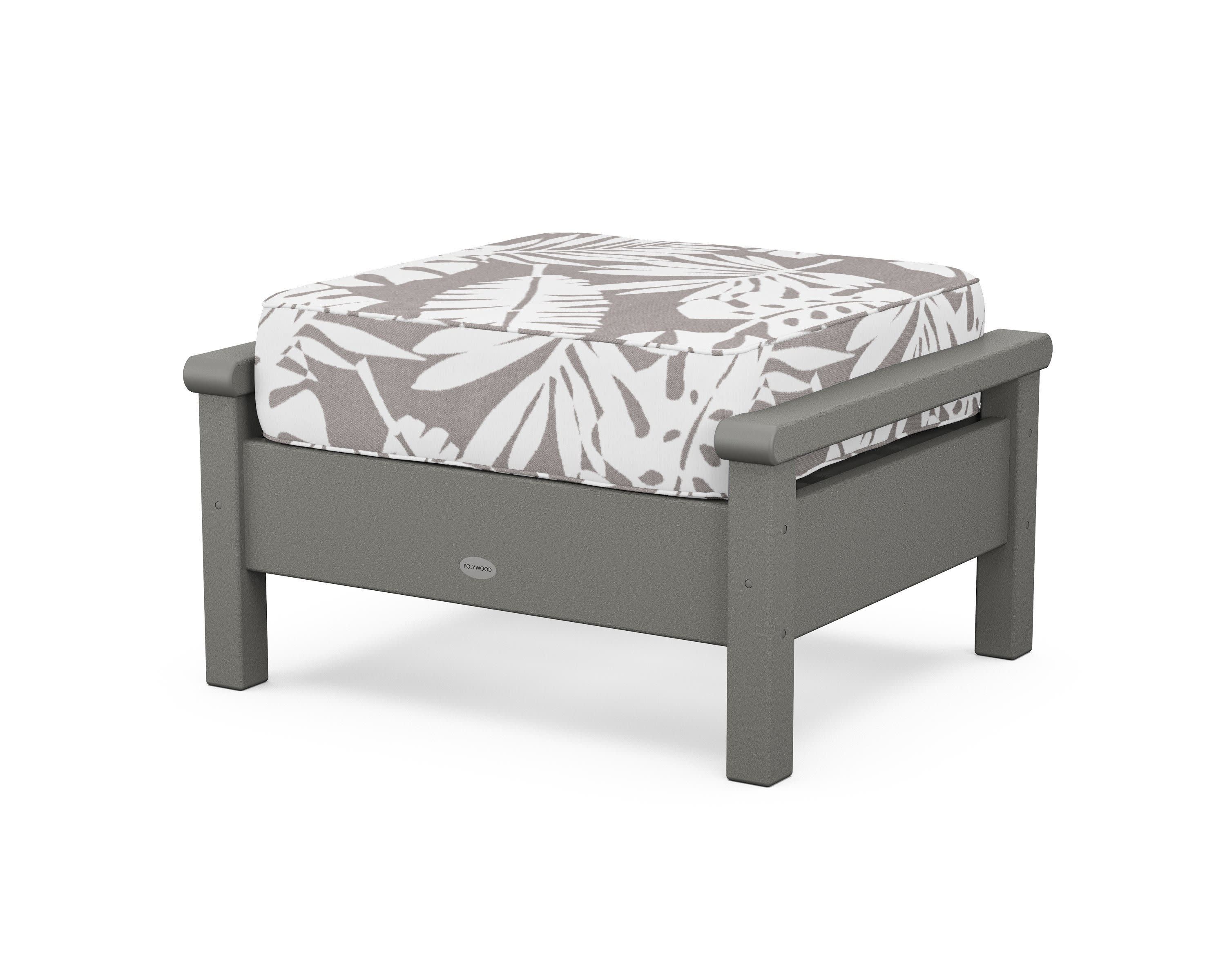 Harbour Deep Seating Ottoman in Slate Grey / Leaf Grey Mist