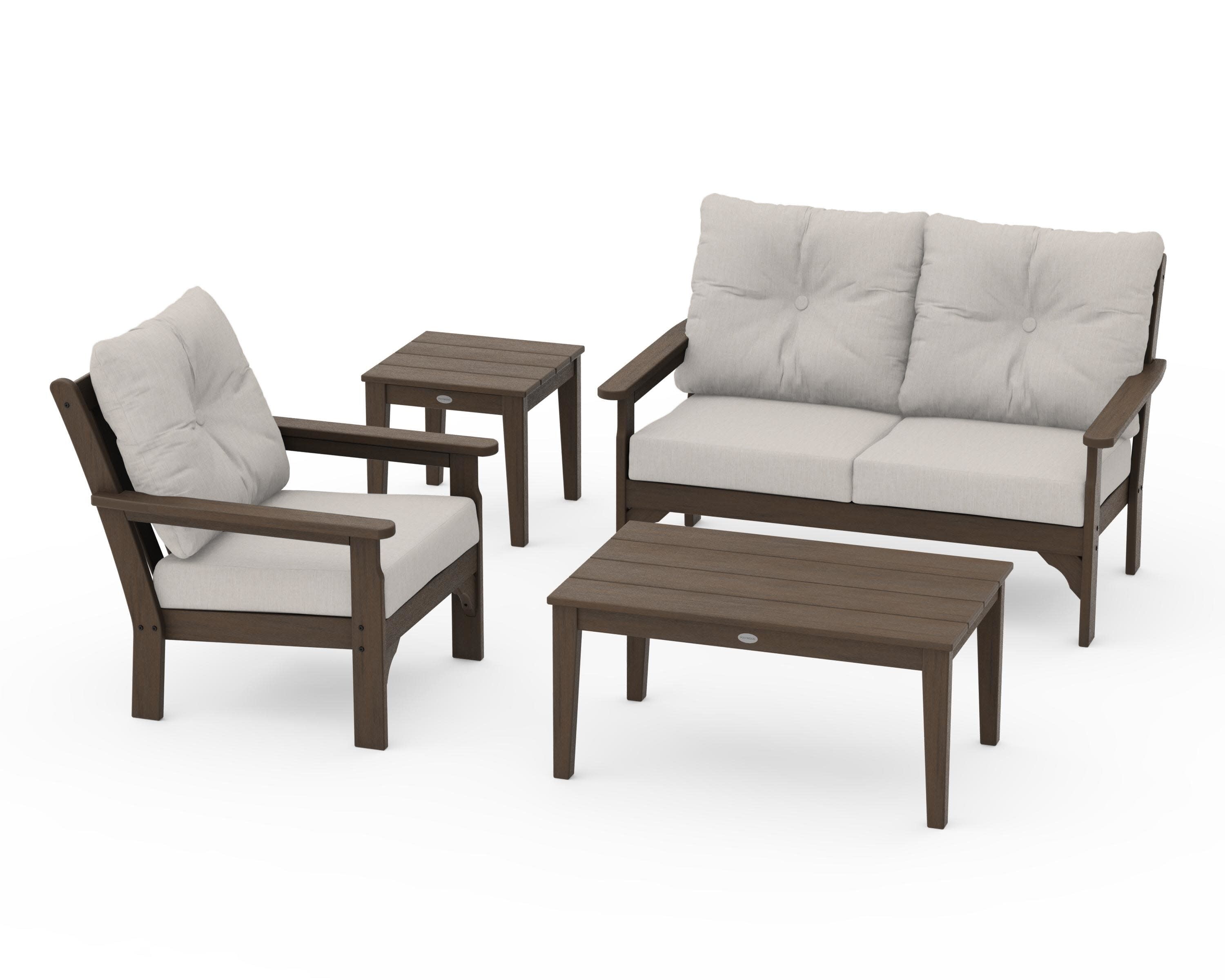 Vineyard 4-Piece Deep Seating Set in Kona / Cast Ash