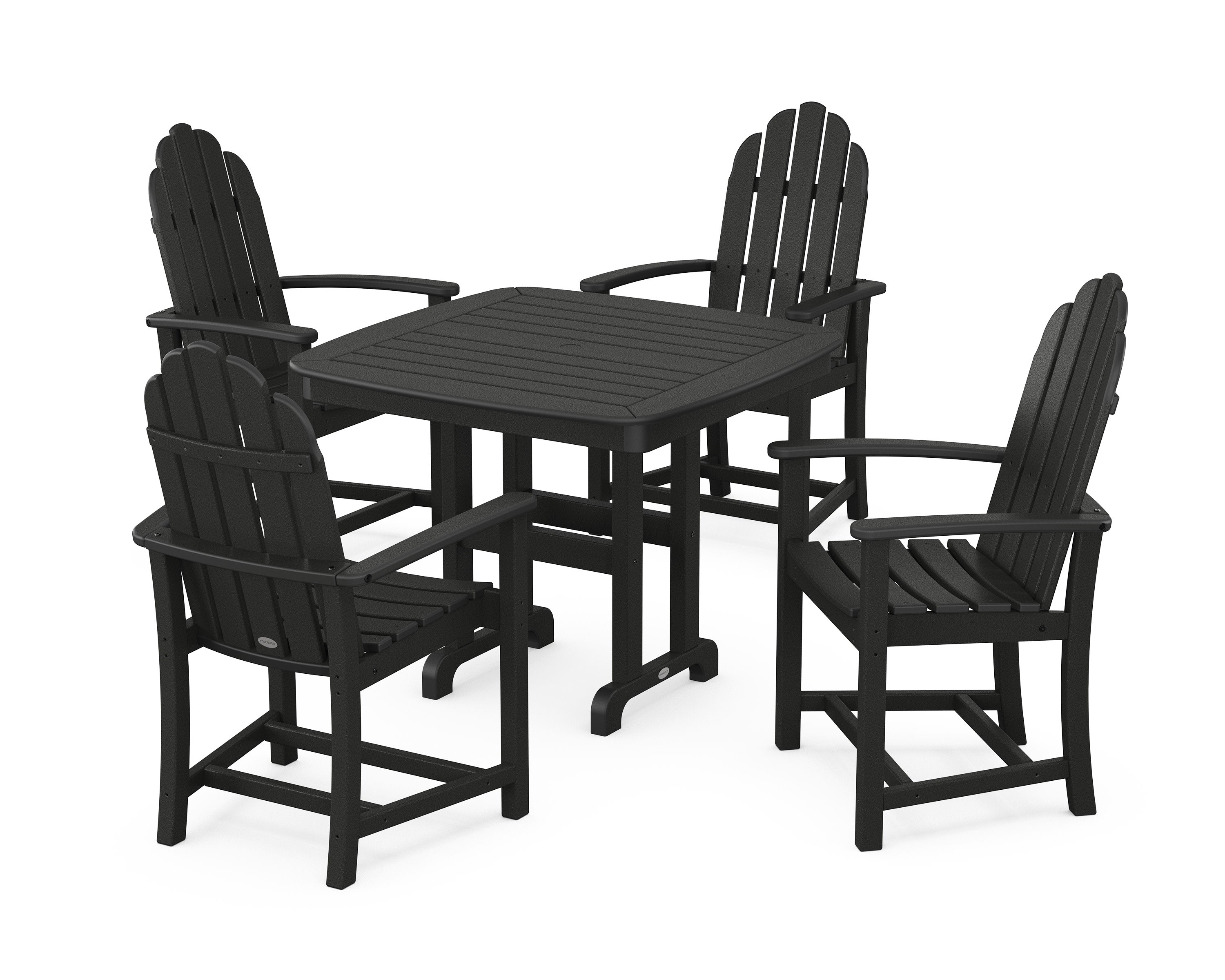 Classic Adirondack 5-Piece Dining Set in Black