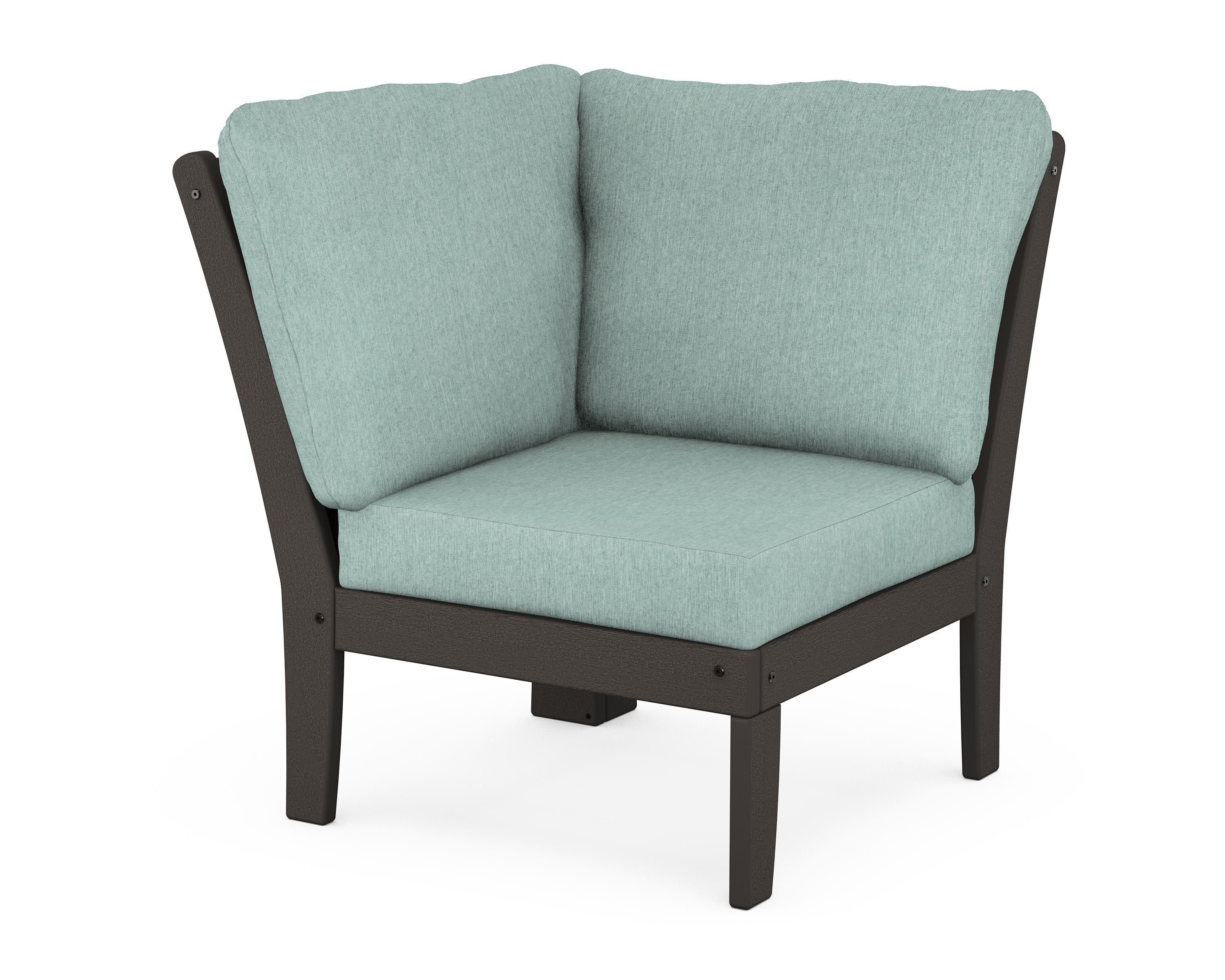 Braxton Modular Corner Chair in Vintage Coffee / Glacier Spa