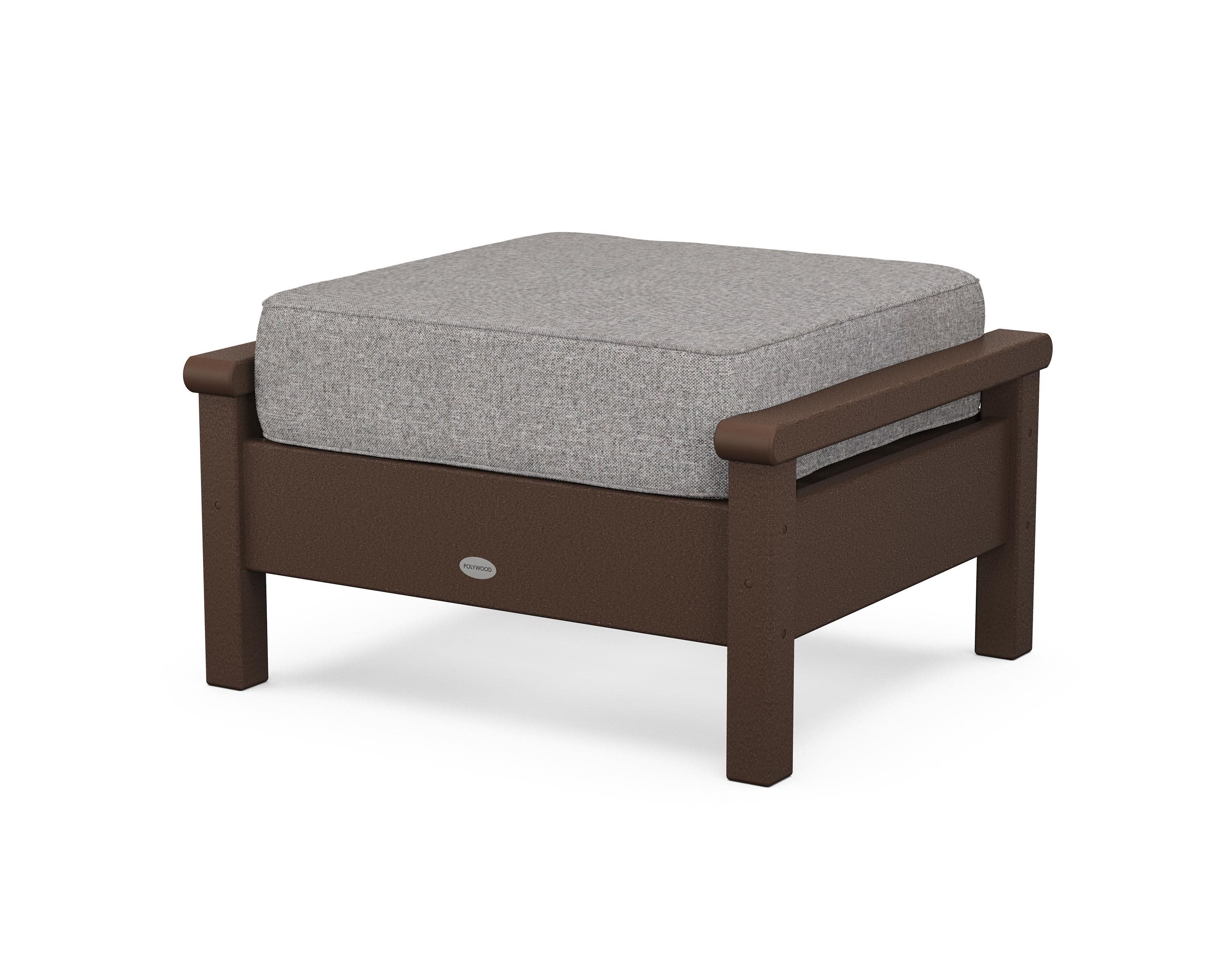 Harbour Deep Seating Ottoman in Mahogany / Grey Mist