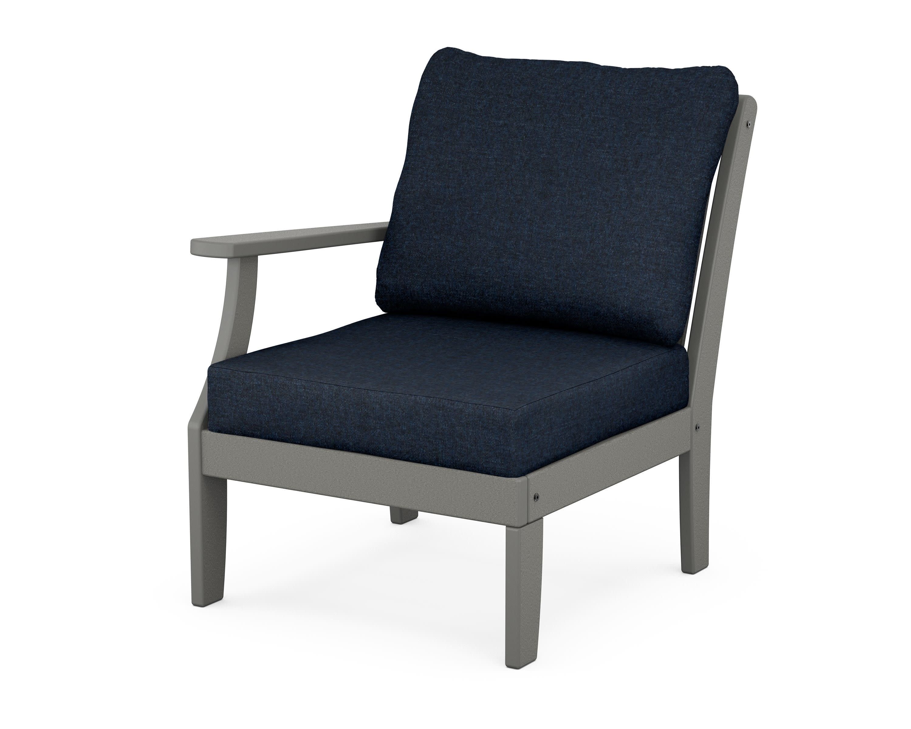 Braxton Modular Left Arm Chair in Slate Grey / Marine Indigo