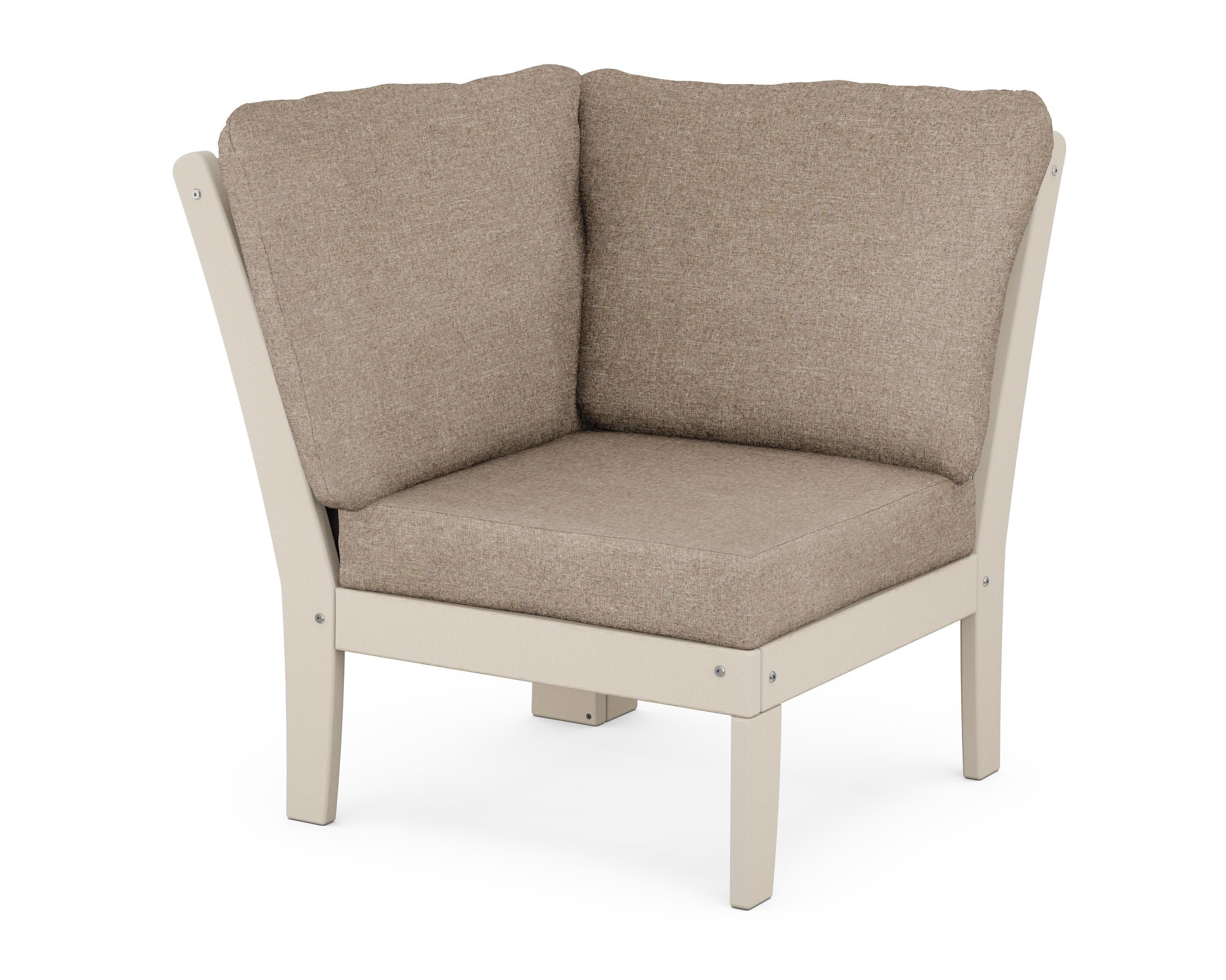 Braxton Modular Corner Chair in Sand / Spiced Burlap