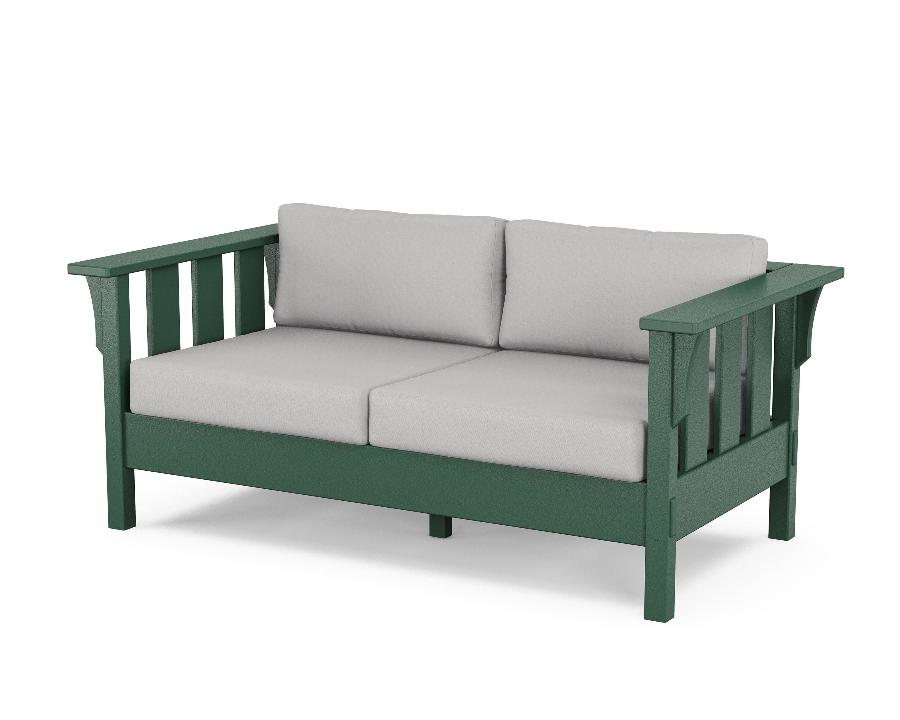 Acadia Deep Seating Loveseat in Green / Diamond in the Rough