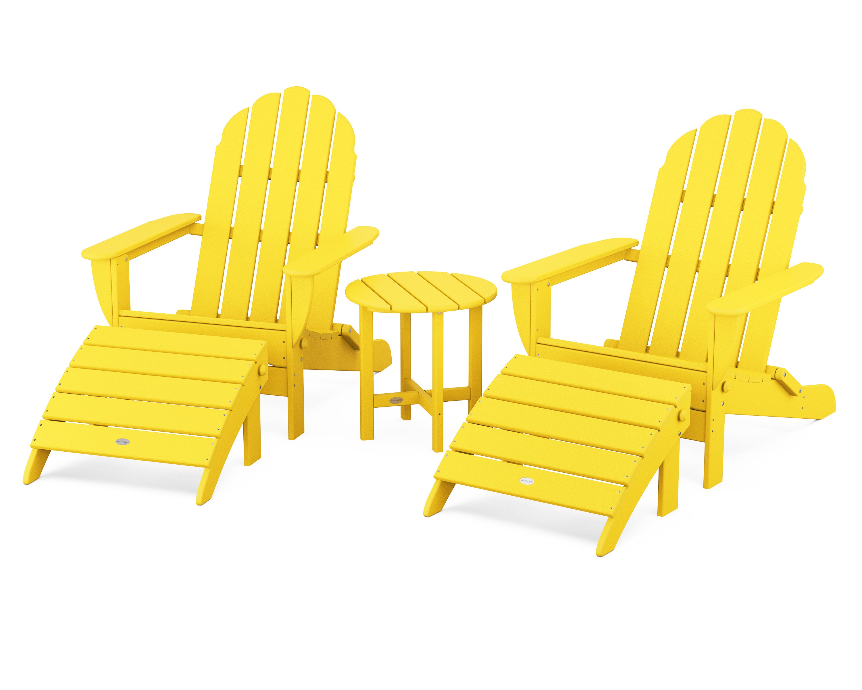 Classic Oversized Adirondack 5-Piece Casual Set in Lemon
