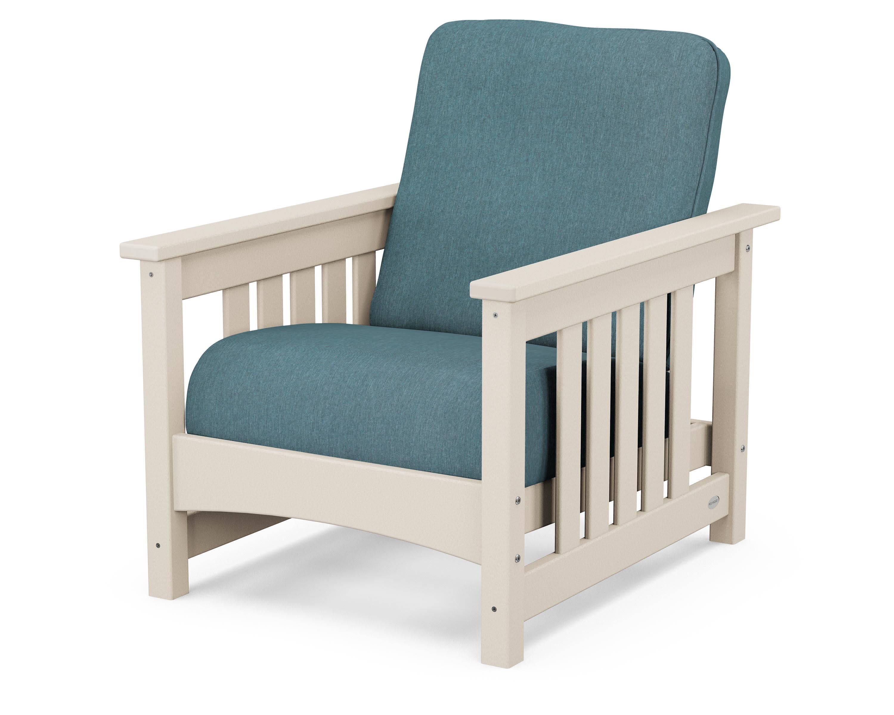 Club Mission Chair in Sand / Ocean Teal