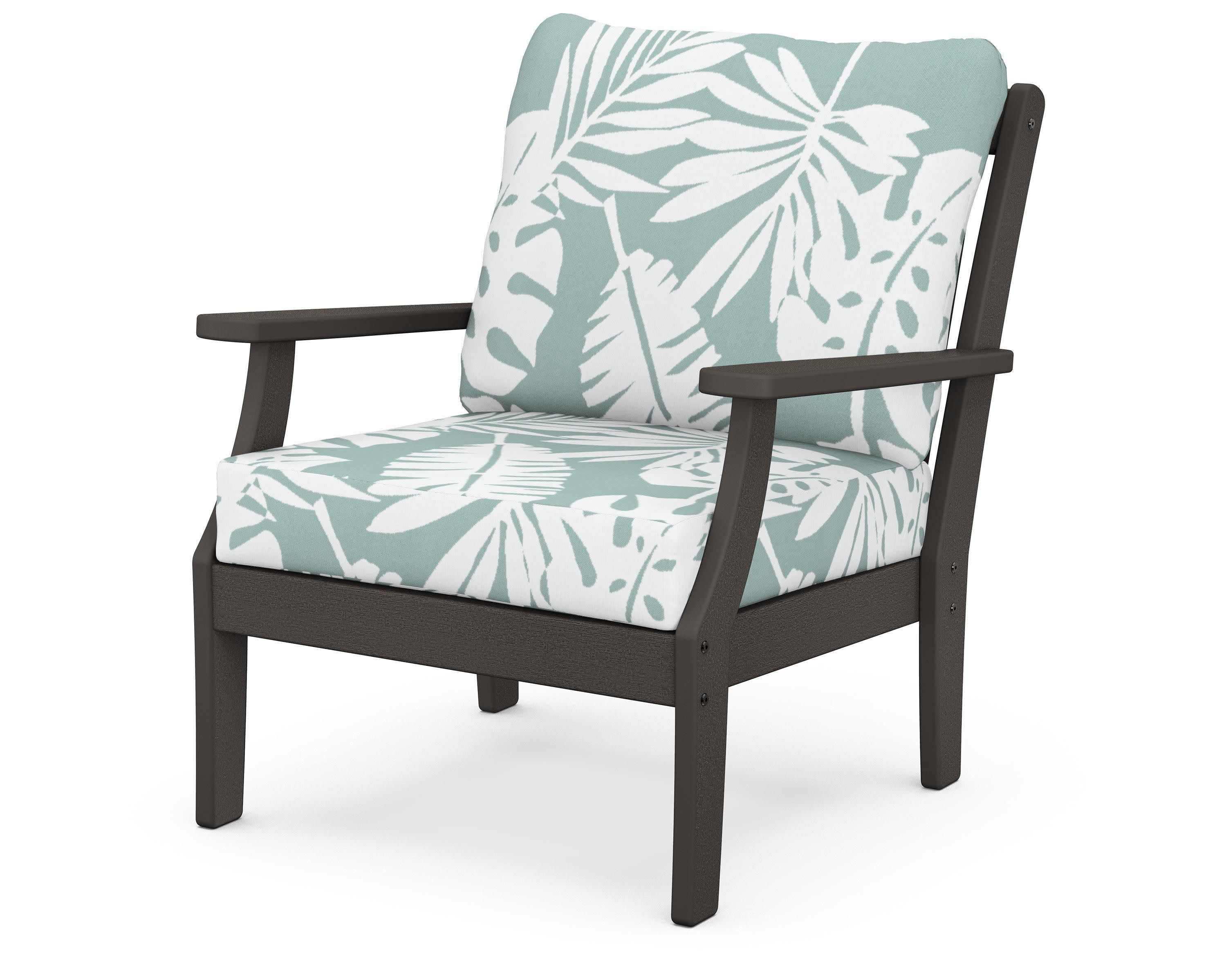 Braxton Deep Seating Chair in Vintage Coffee / Leaf Glacier Spa