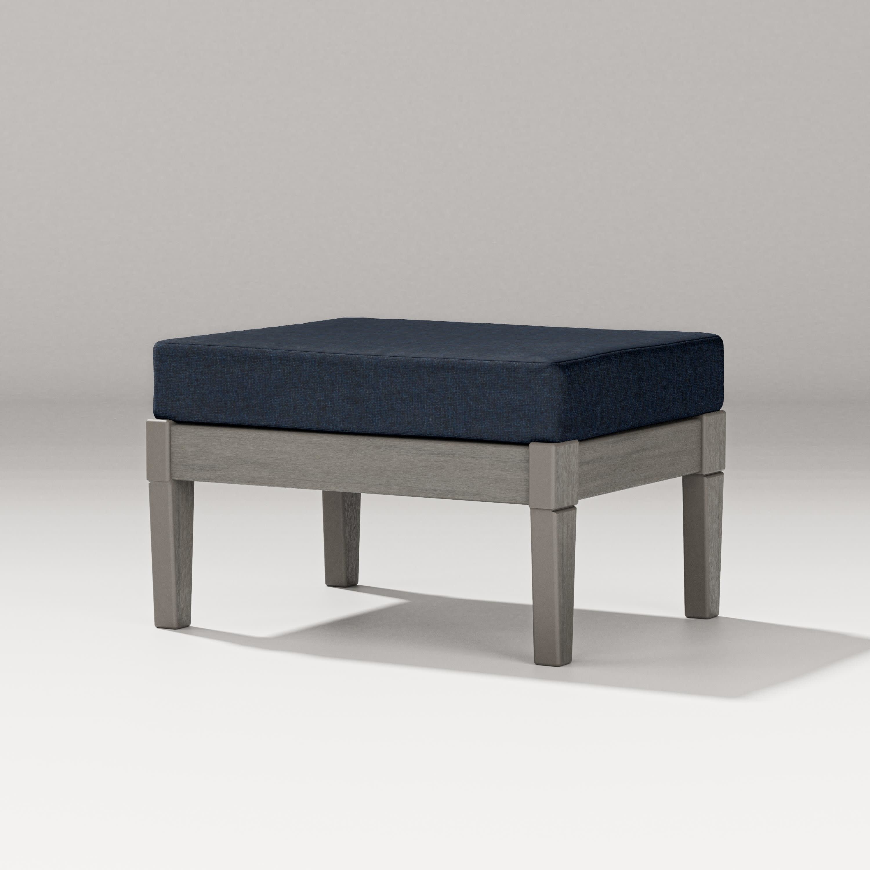 Estate Lounge Ottoman in Driftwood / Marine Indigo
