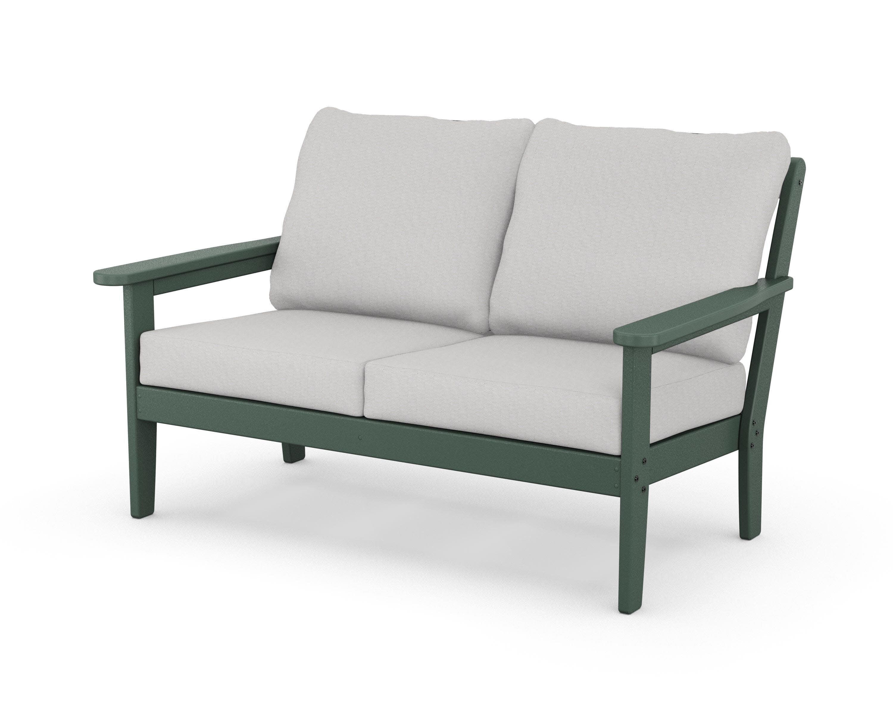 Cottage Deep Seating Loveseat in Green / Diamond in the Rough