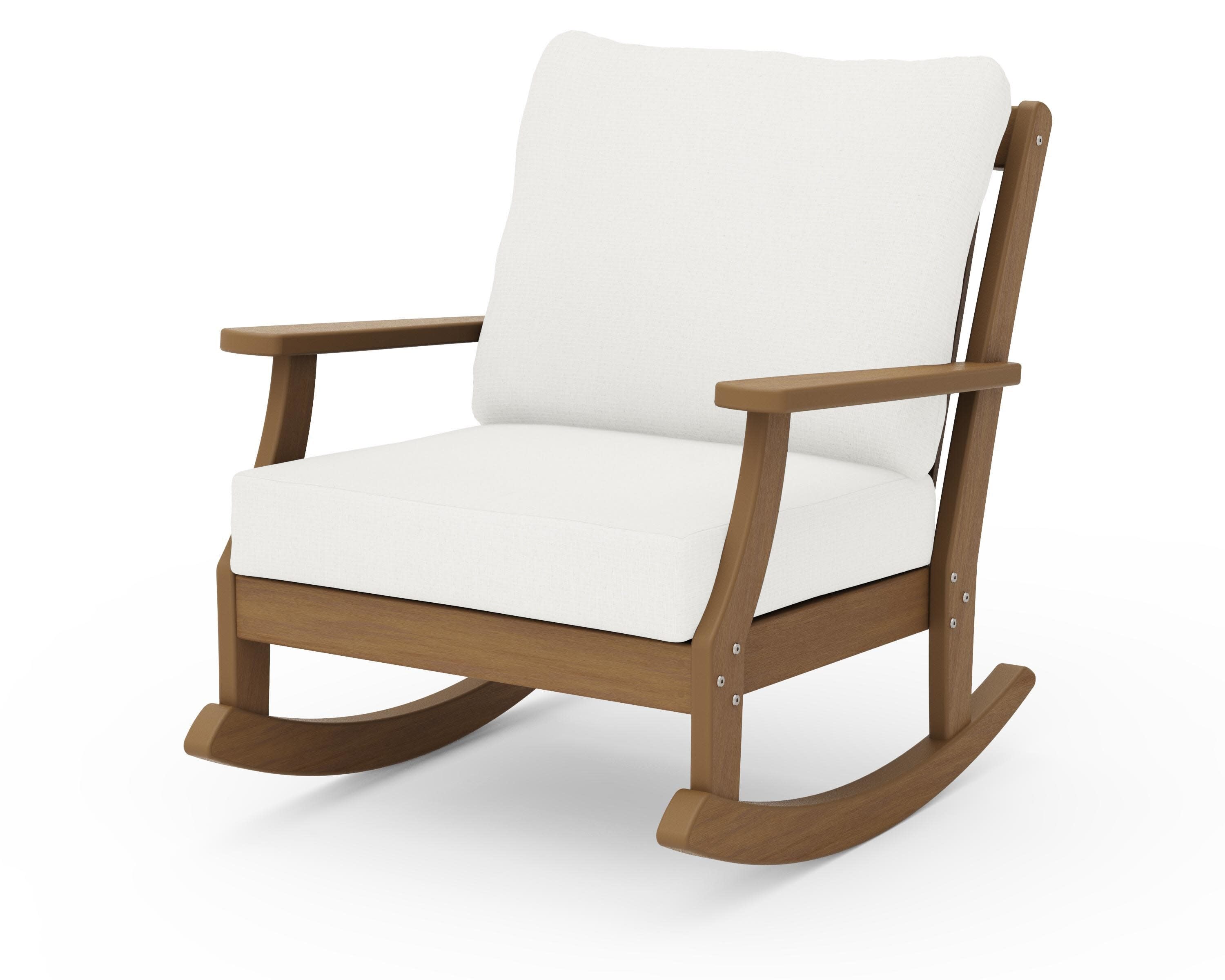 Braxton Deep Seating Rocking Chair in Natural / Natural Linen