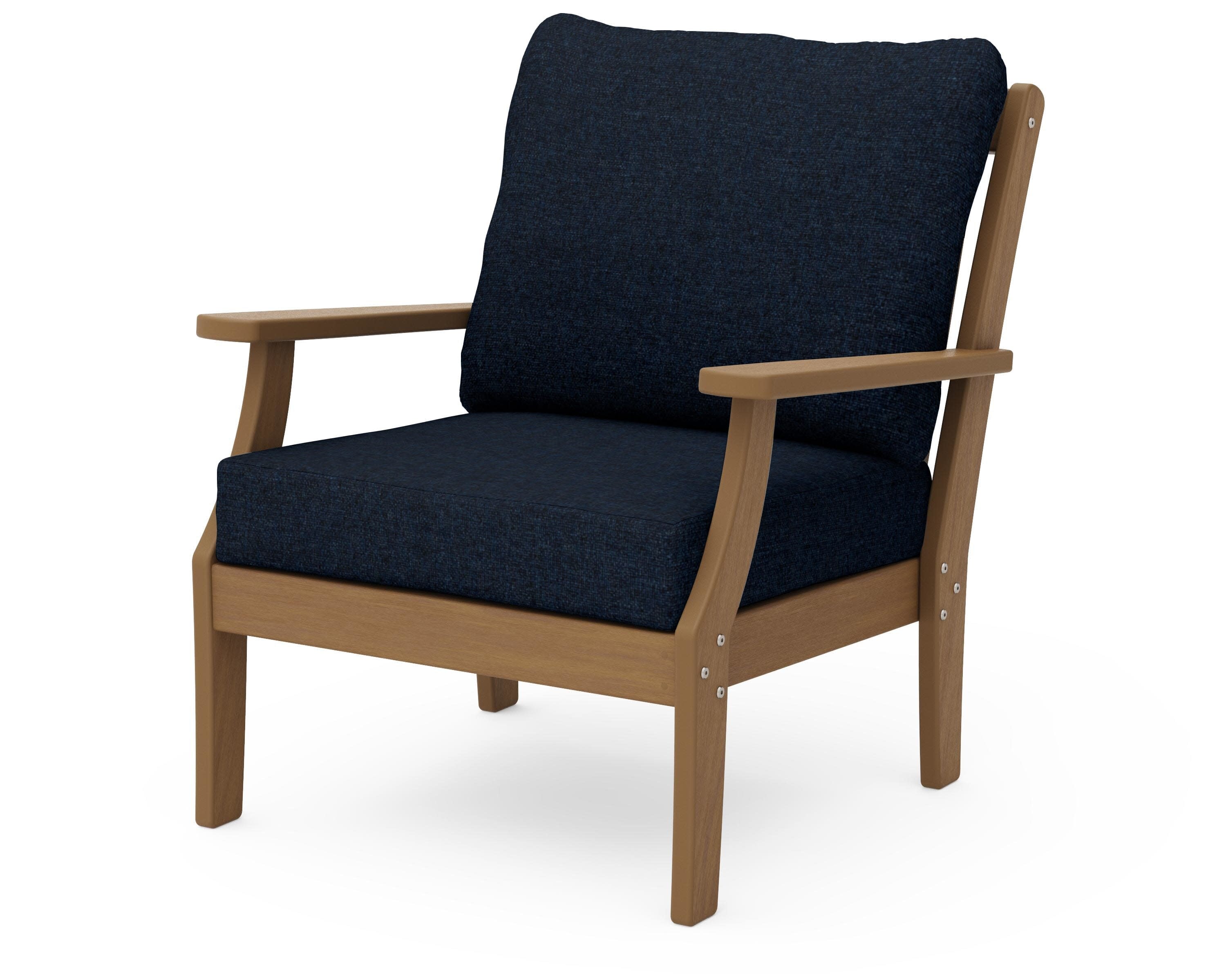 Braxton Deep Seating Chair in Natural / Marine Indigo