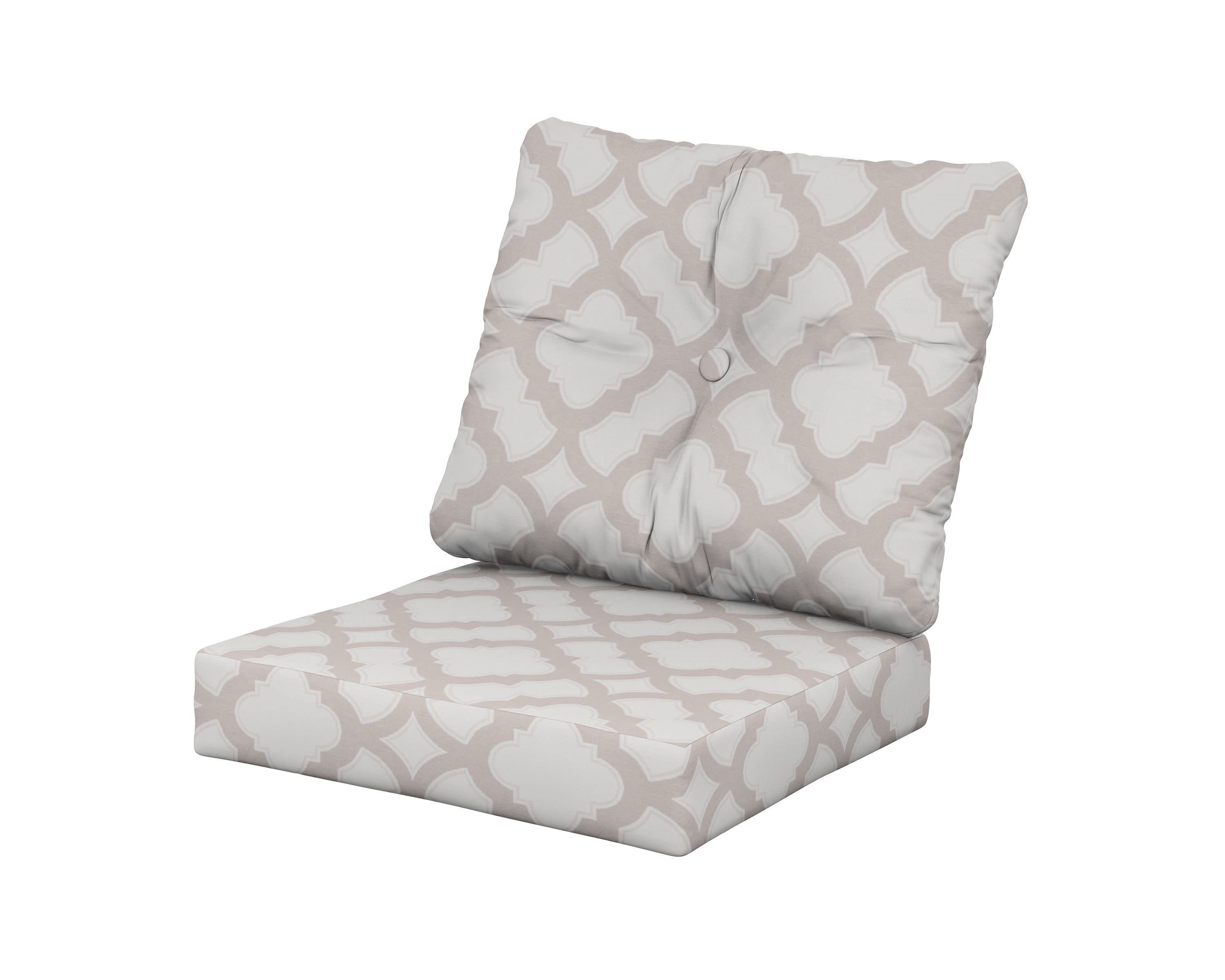 Prescott Seat/Back Cushions in Trellis Dune Burlap