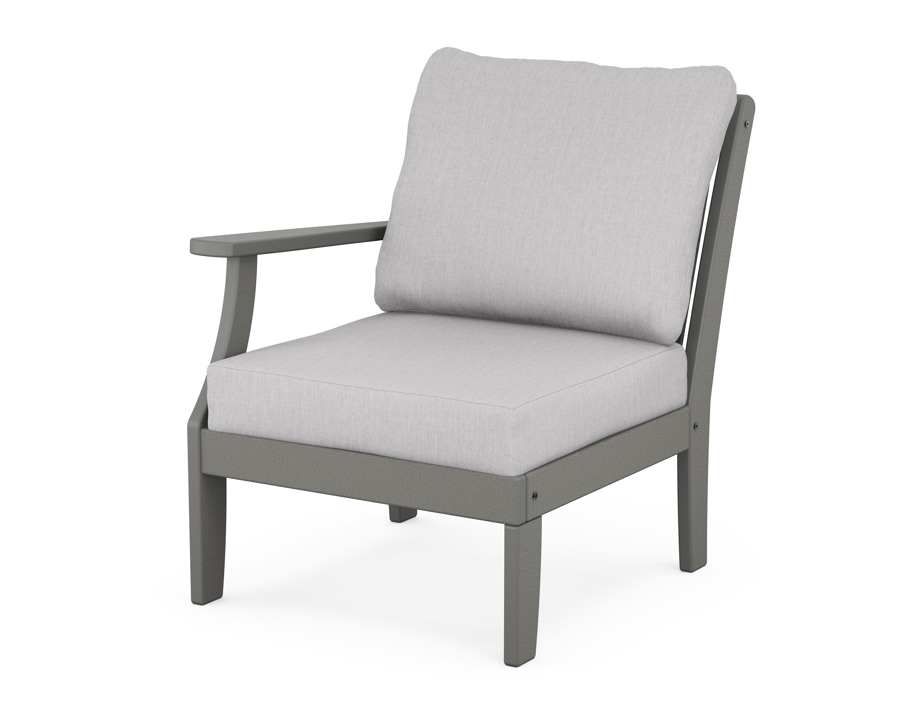 Braxton Modular Left Arm Chair in Slate Grey / Granite