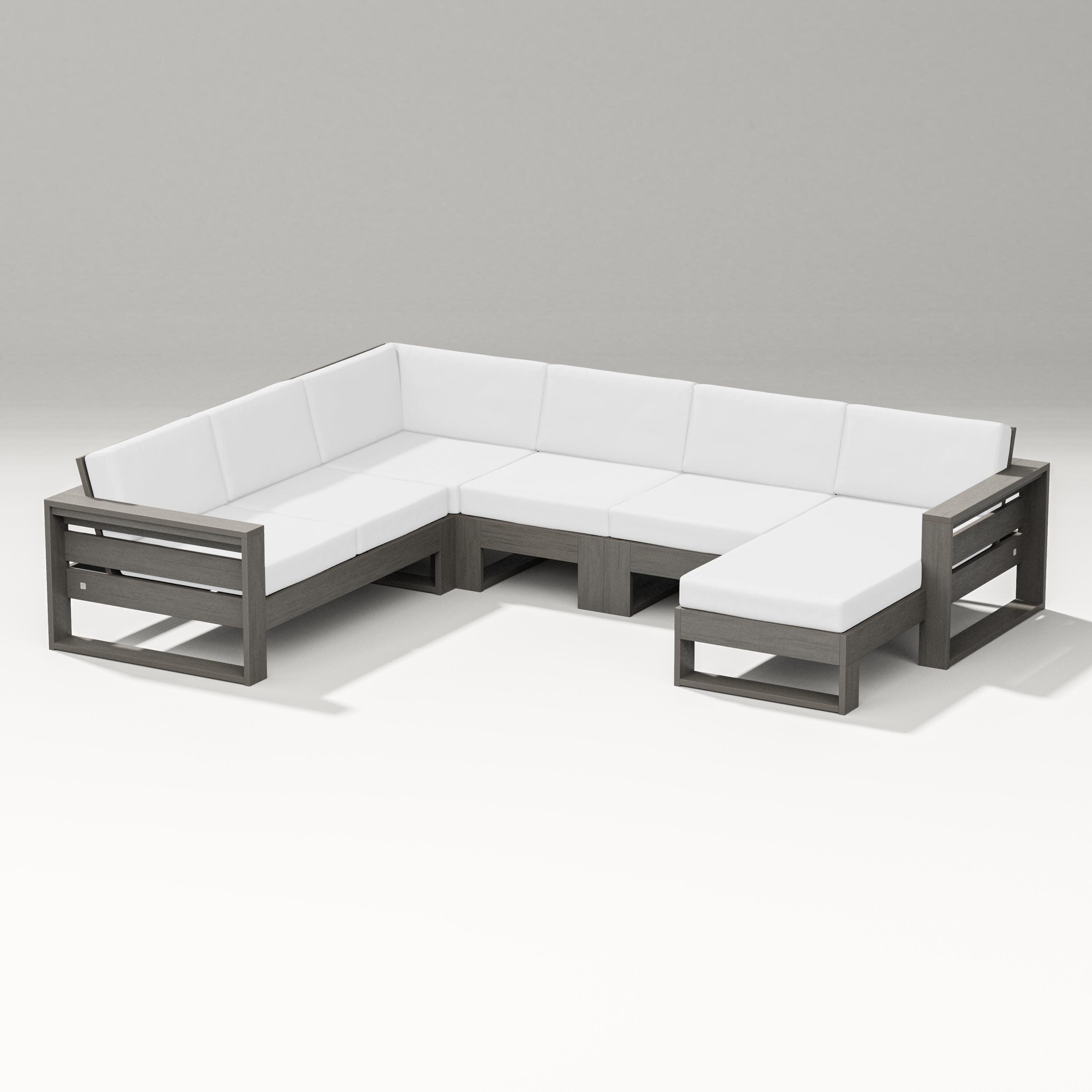 Latitude Corner Sectional with Right Chaise in Driftwood / Natural