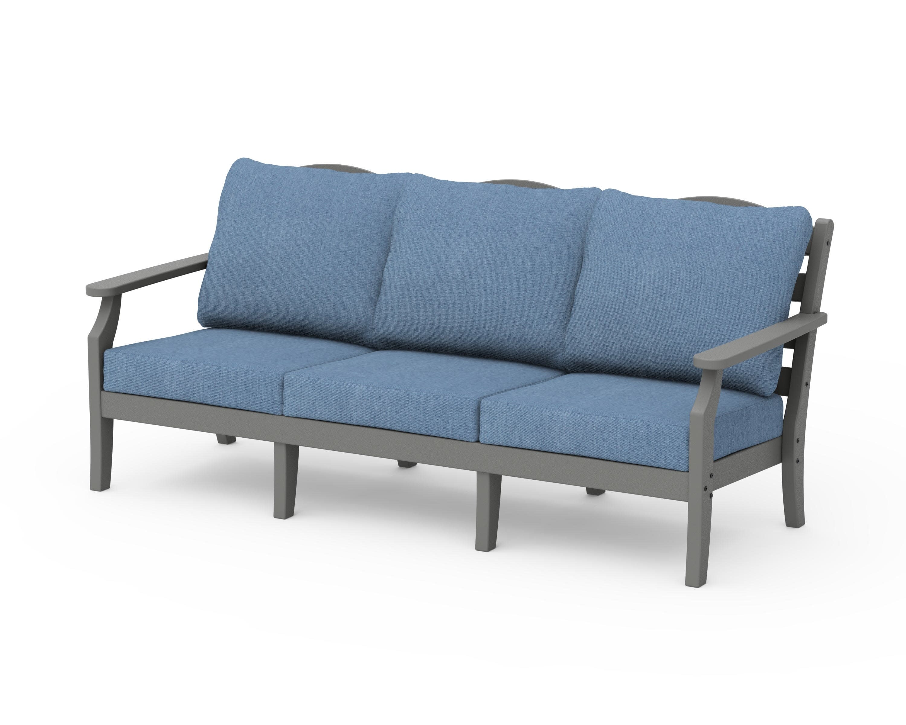 Savannah Deep Seating Sofa in Slate Grey / Sky Blue