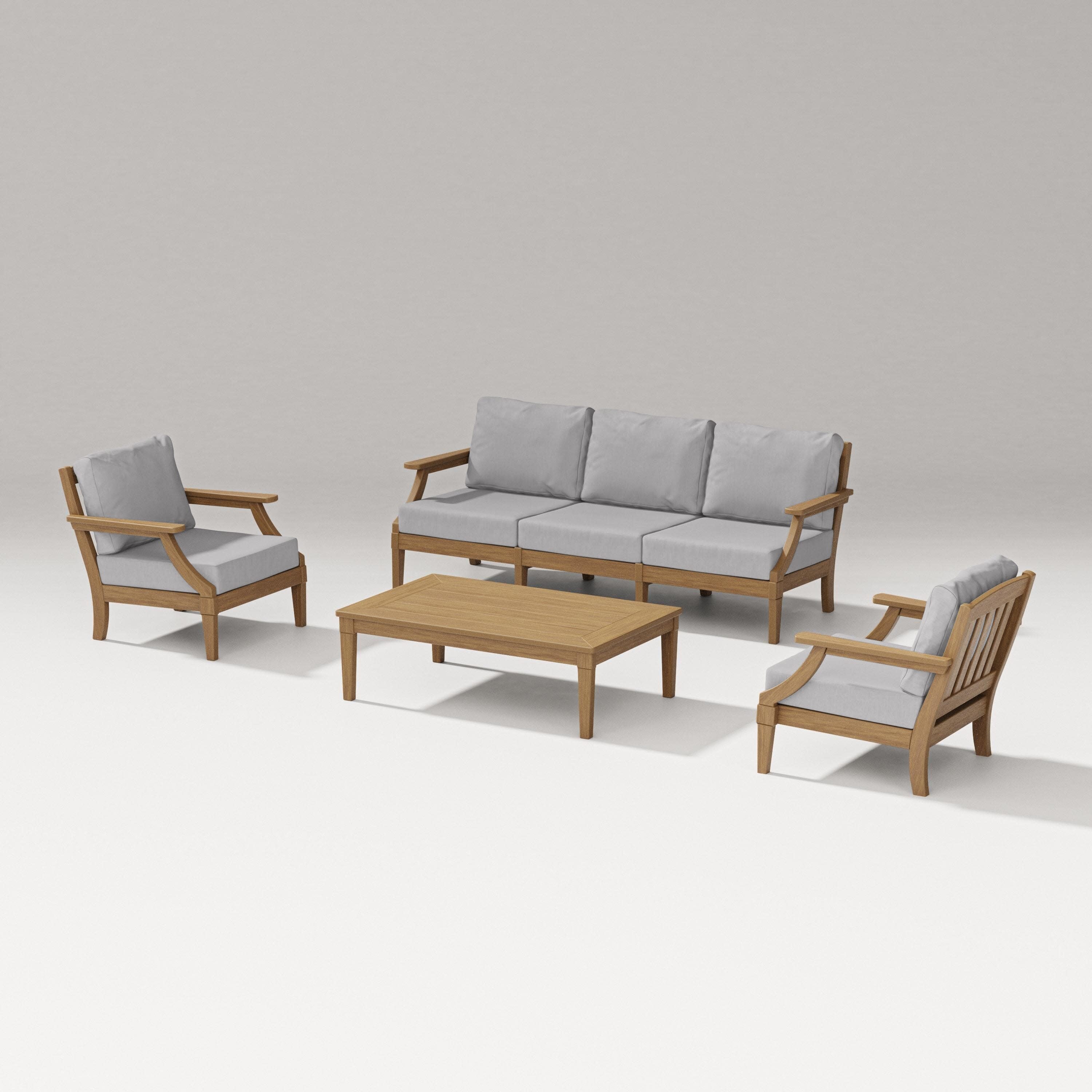 Estate 4-Piece Lounge Sofa Set in Natural / Granite