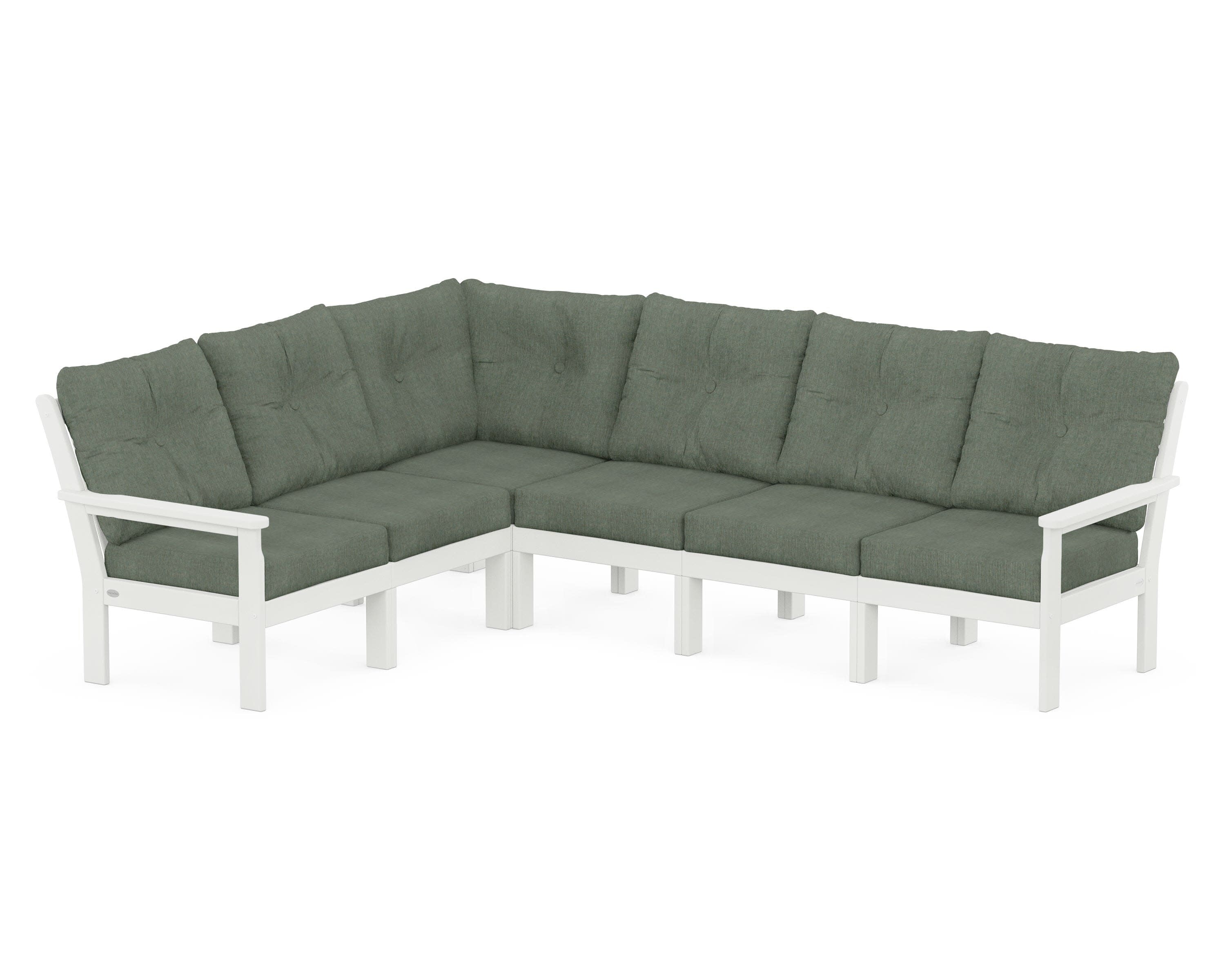 Vineyard 6-Piece Sectional in Vintage White / Cast Sage