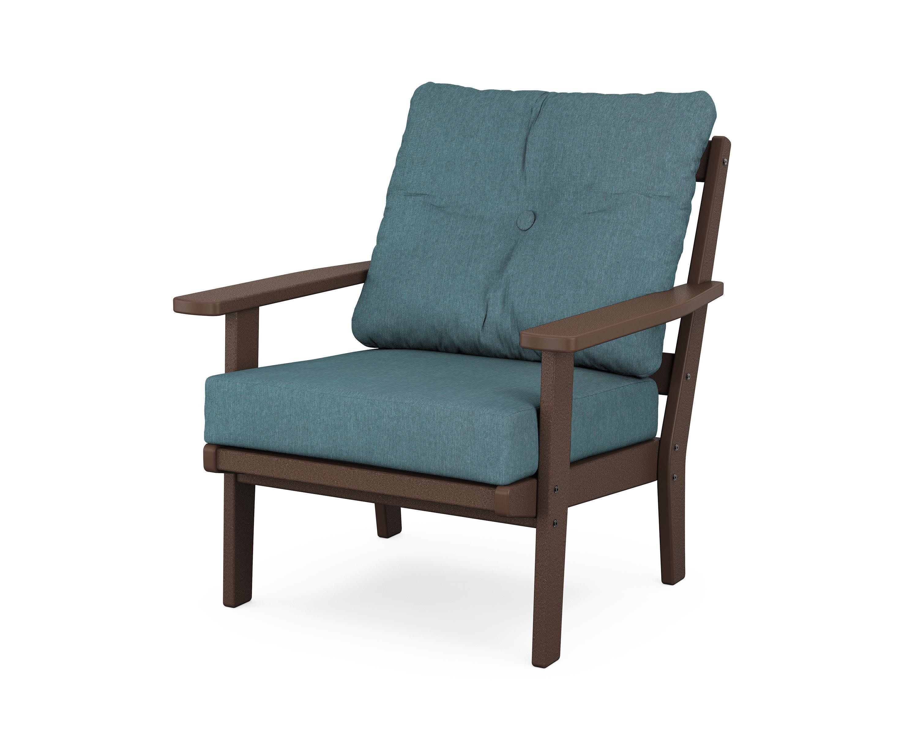 Oxford Deep Seating Chair in Mahogany / Ocean Teal