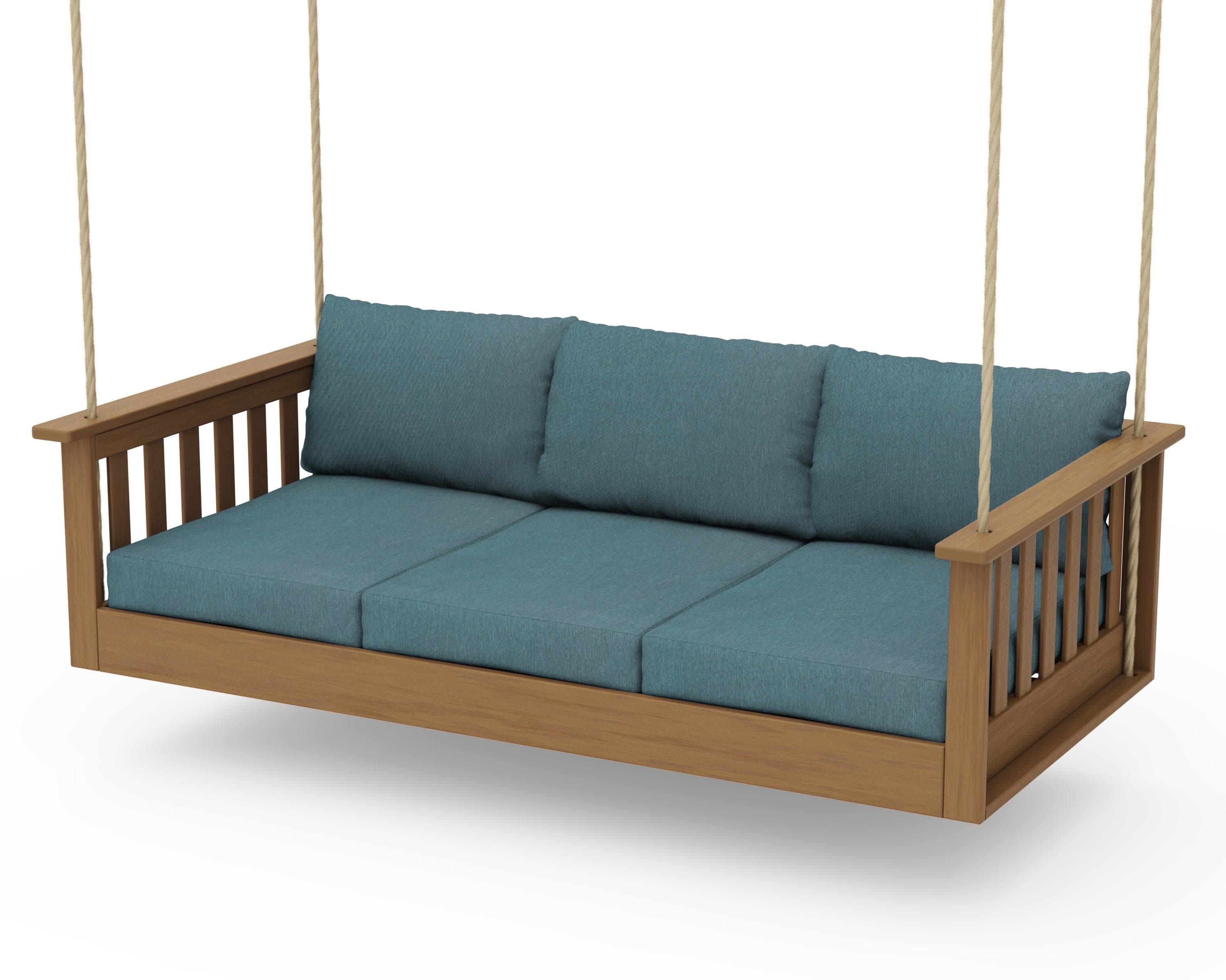 Vineyard Daybed Swing in Natural / Ocean Teal