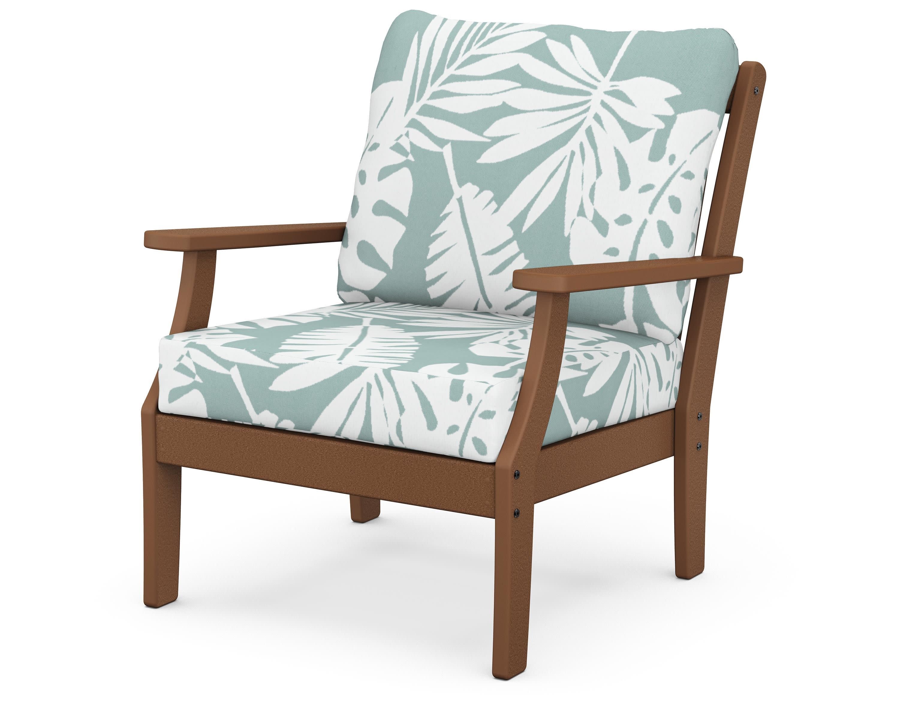 Braxton Deep Seating Chair in Teak / Leaf Glacier Spa