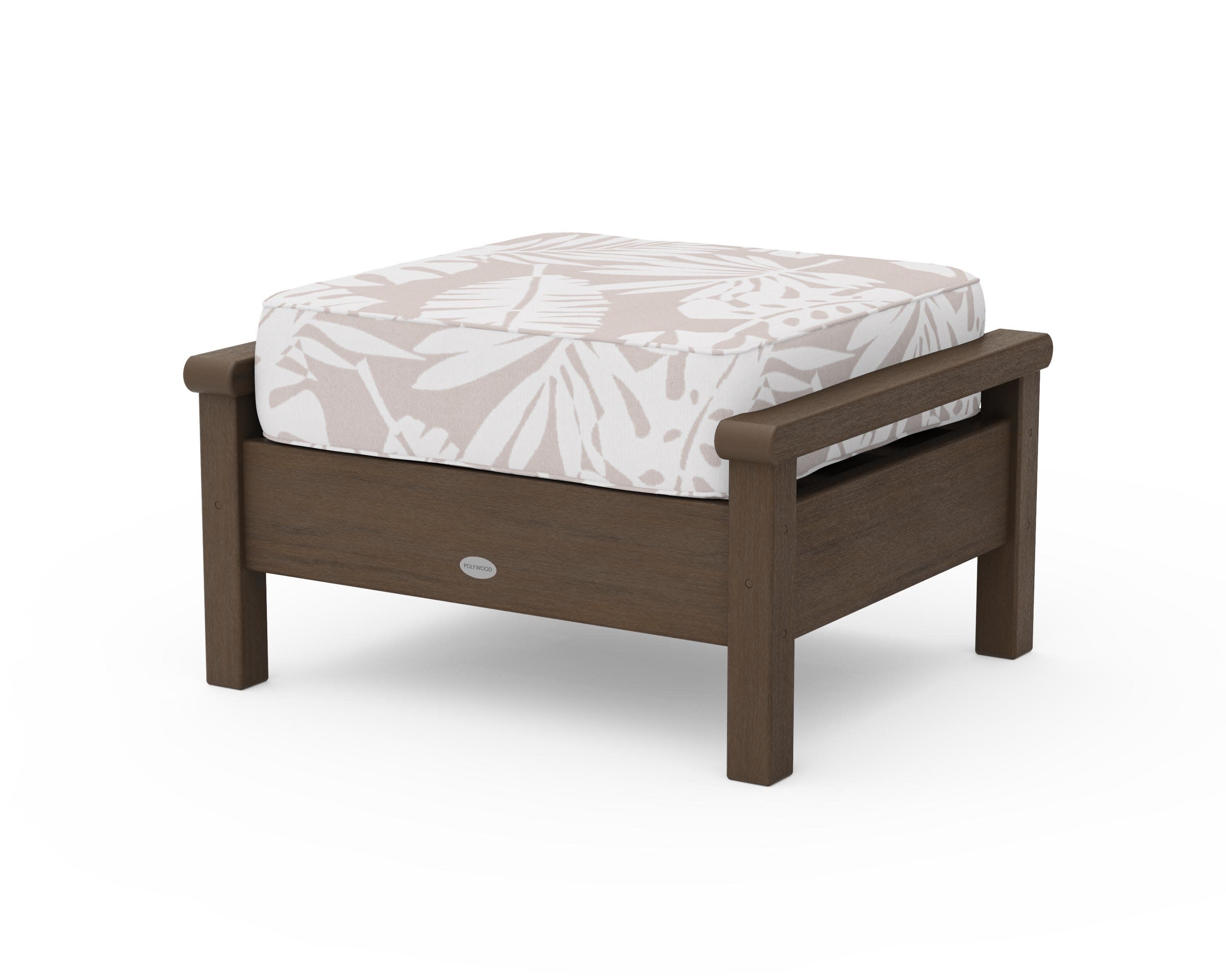 Harbour Deep Seating Ottoman in Kona / Leaf Dune Burlap
