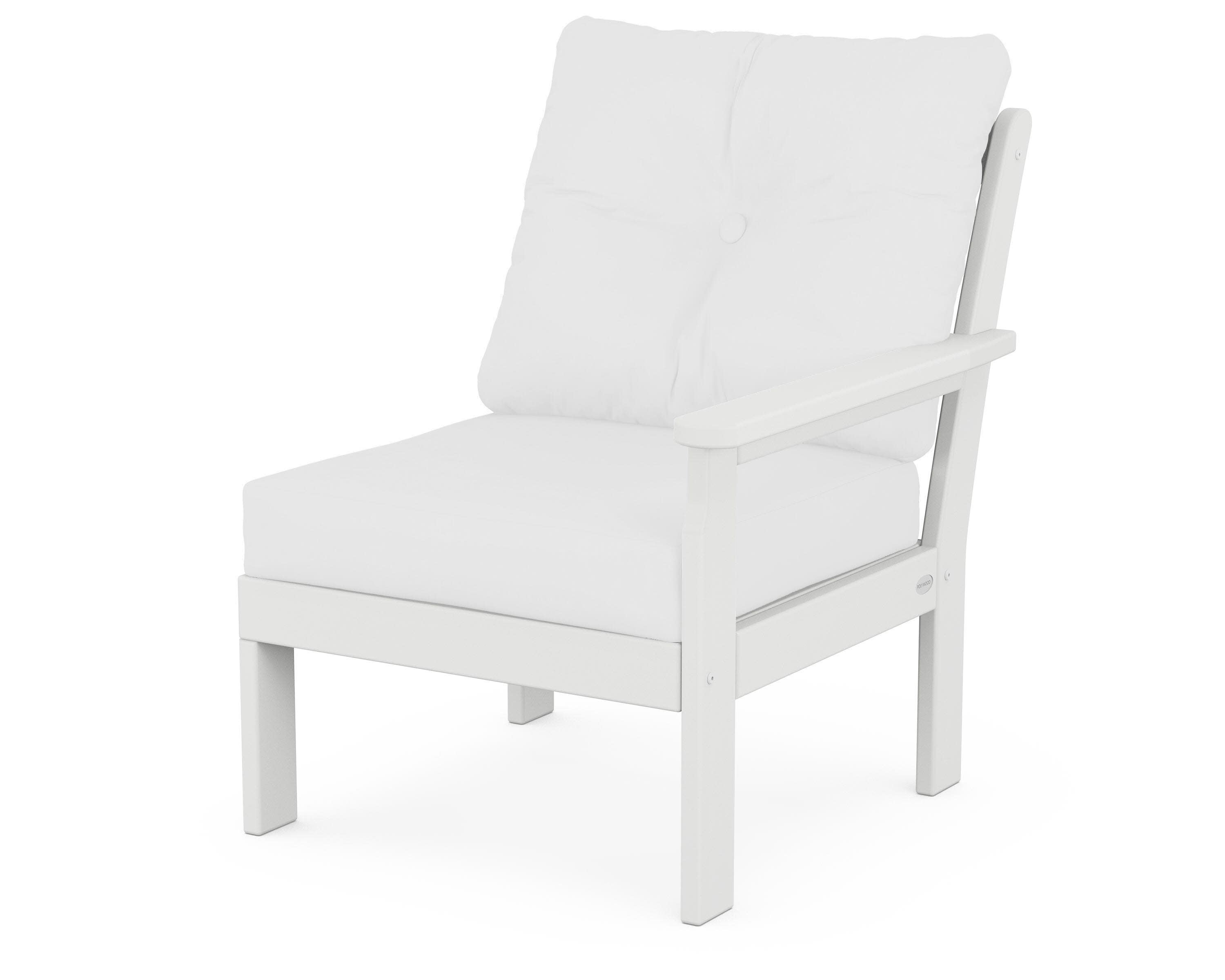 Vineyard Modular Right Arm Chair in White / Natural