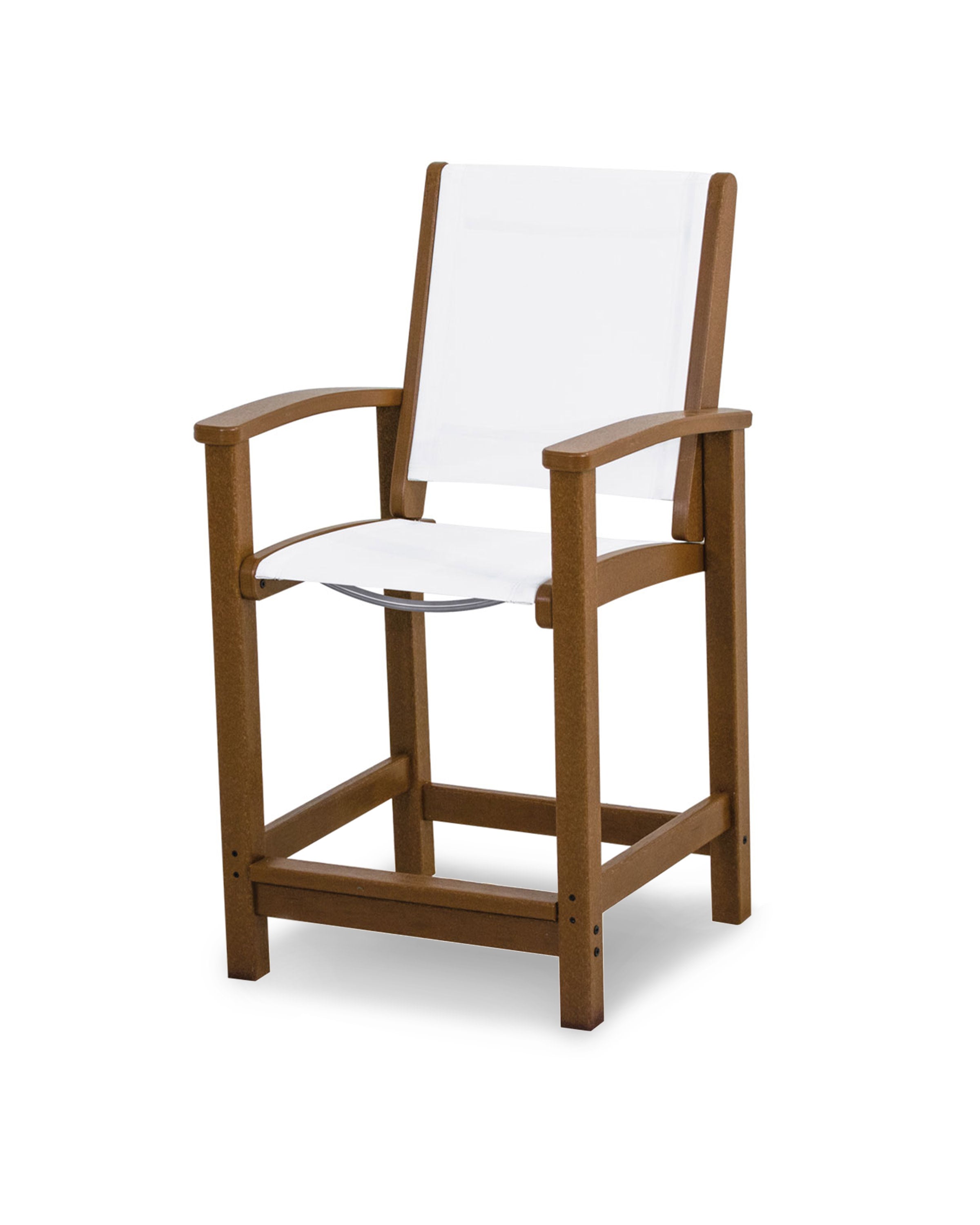 Coastal Counter Chair in Teak / White Sling