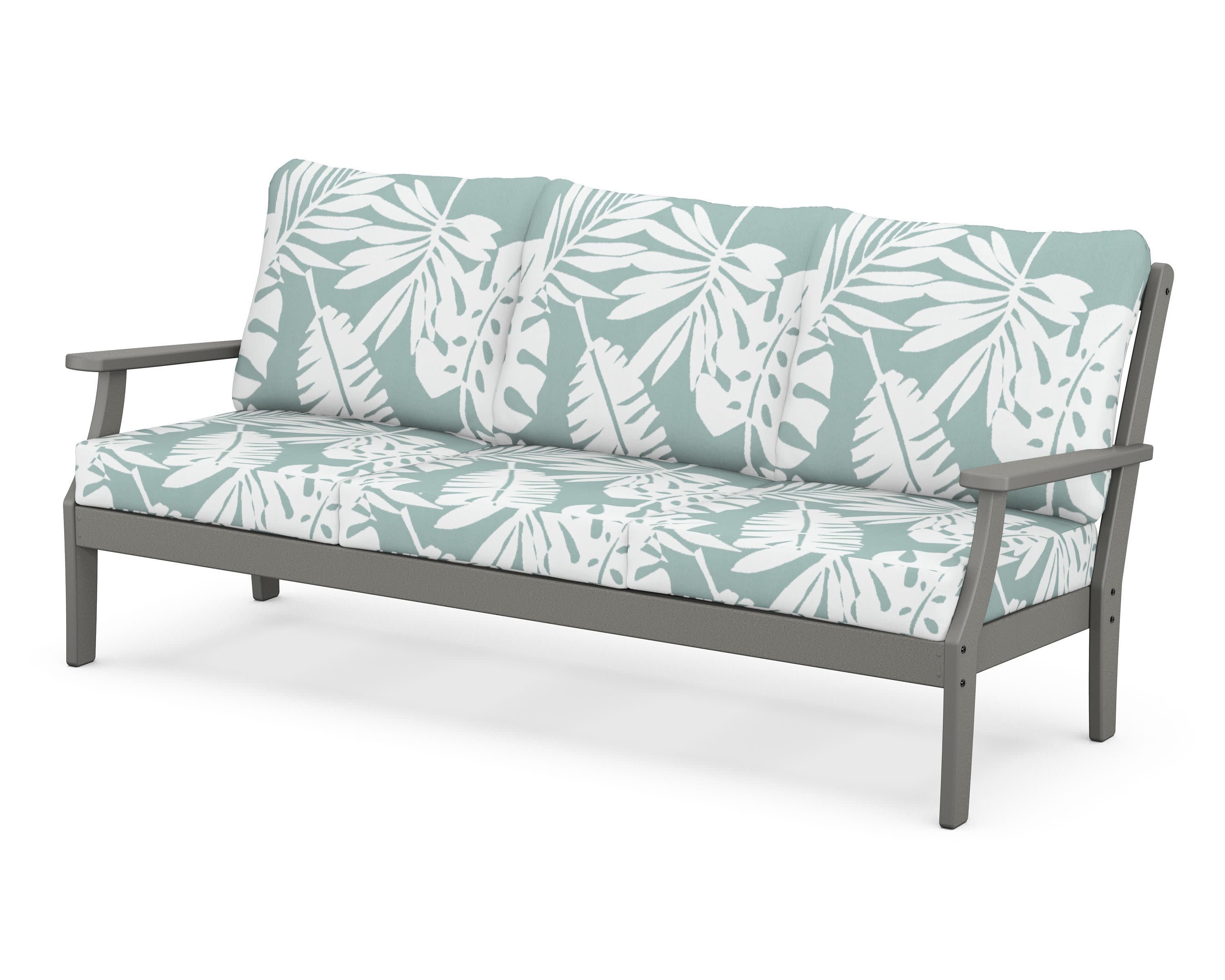 Braxton Deep Seating Sofa in Slate Grey / Leaf Glacier Spa