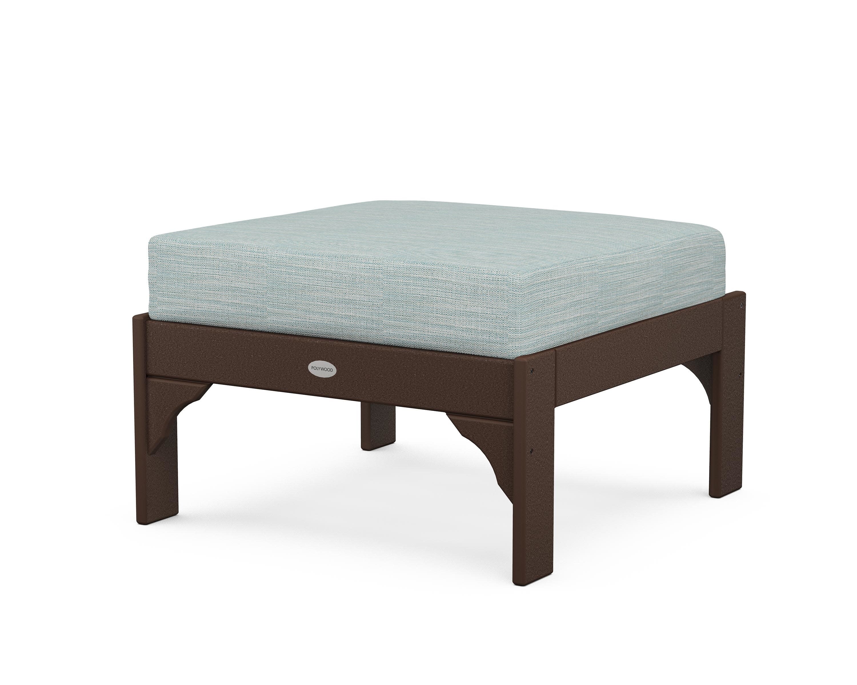Vineyard Deep Seating Ottoman in Mahogany / Soothe Mist