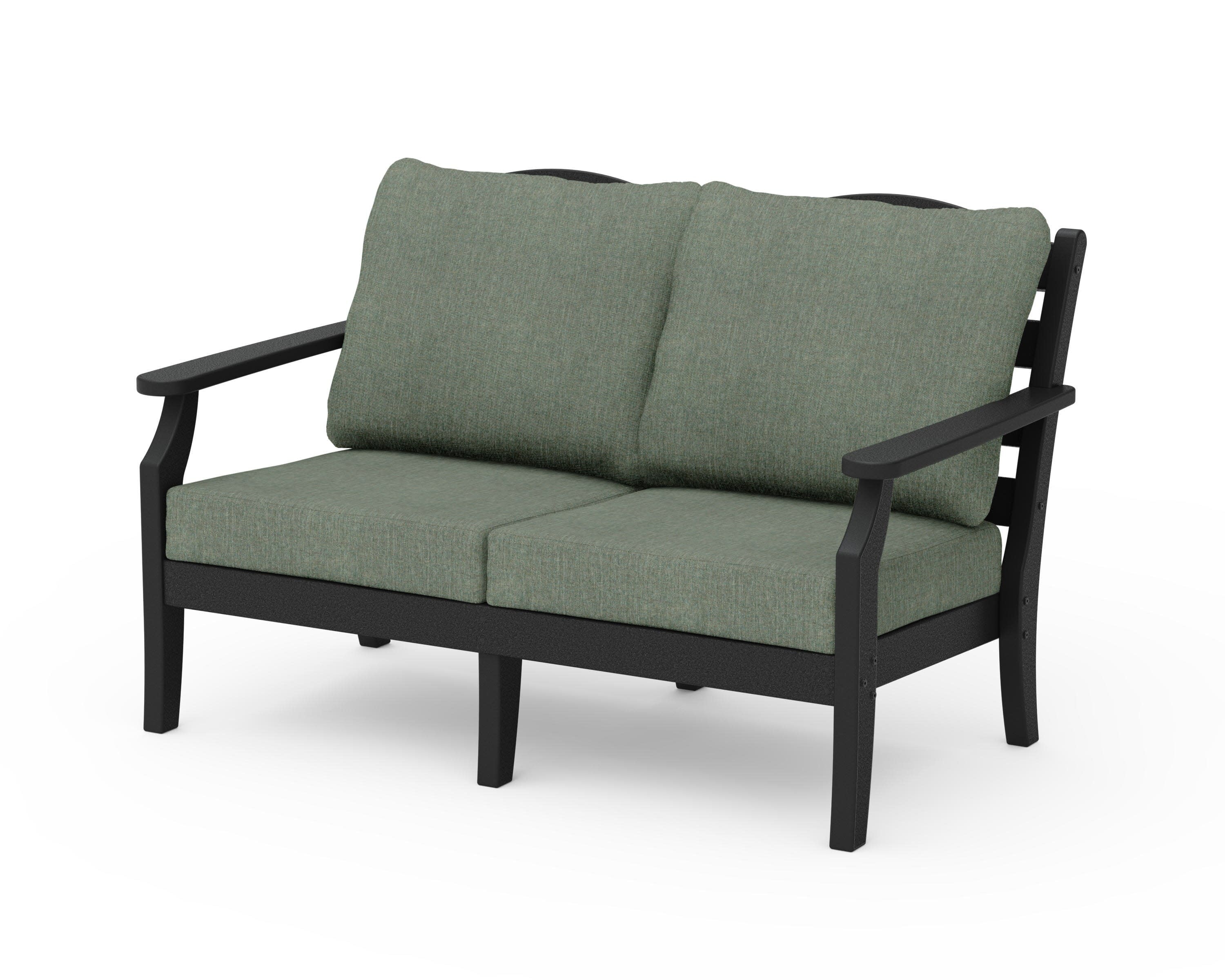 Savannah Deep Seating Loveseat in Black / Cast Sage