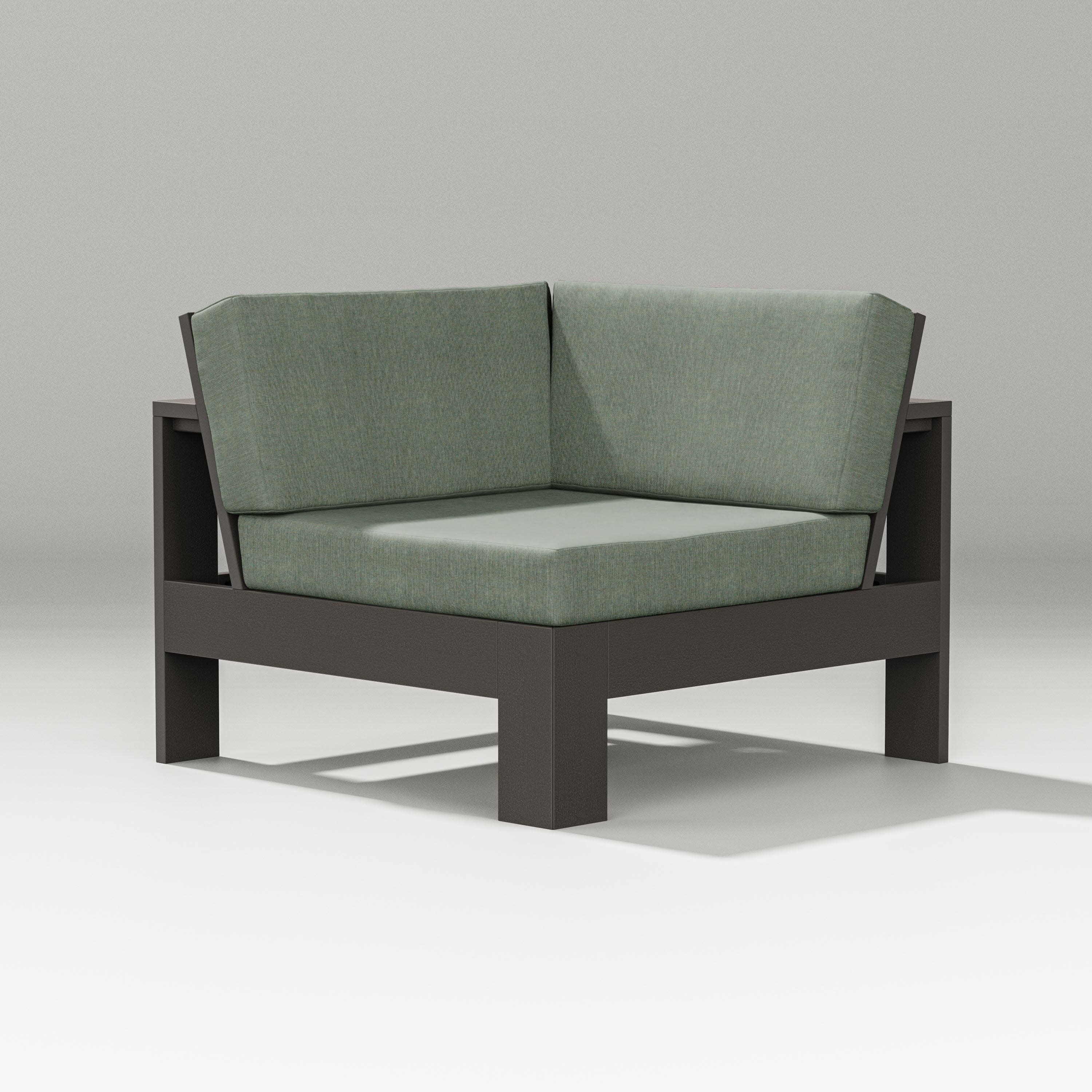 Latitude Modular Corner Chair in Vintage Coffee / Cast Sage