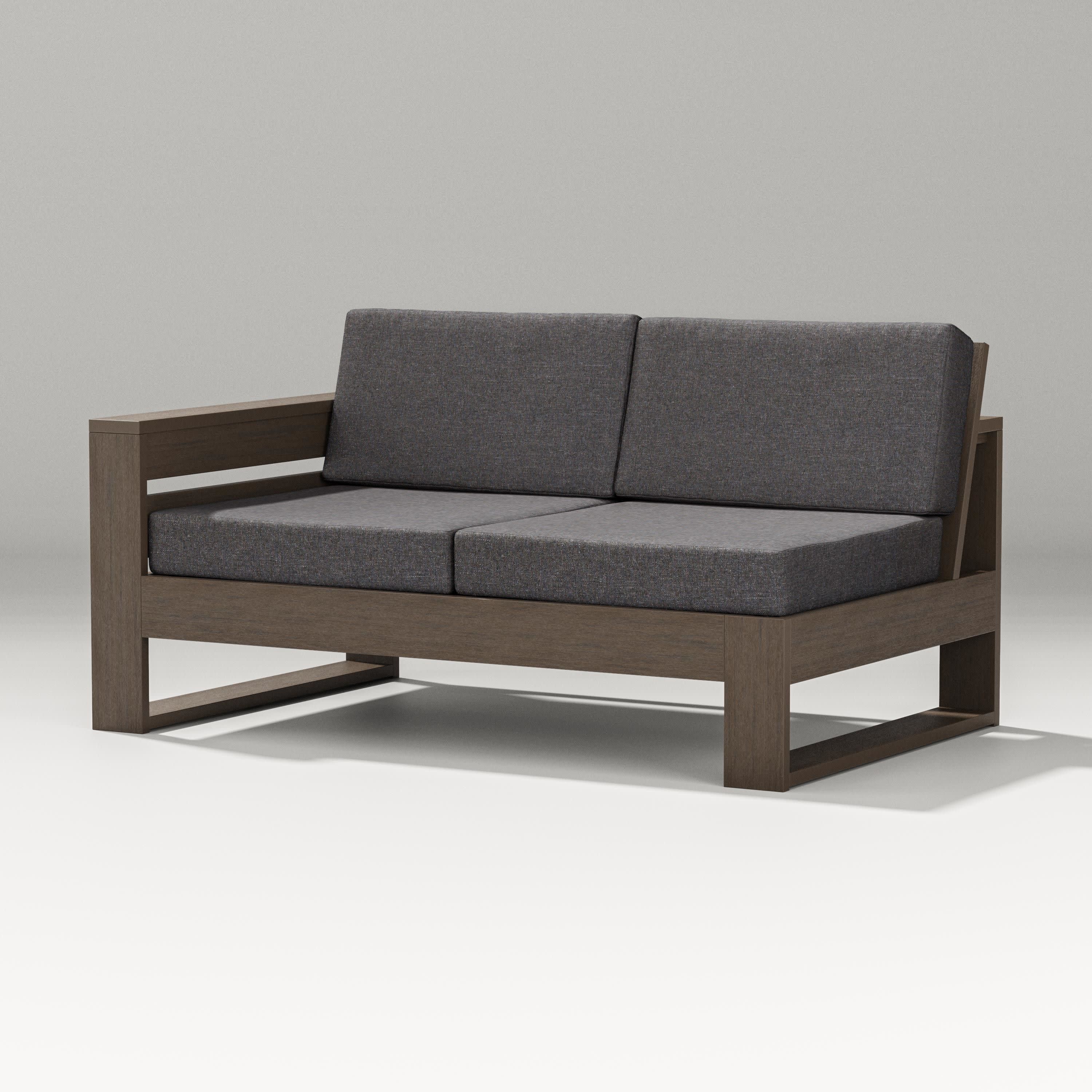 Latitude Modular Left Arm Loveseat in Kona / Ash Charcoal
