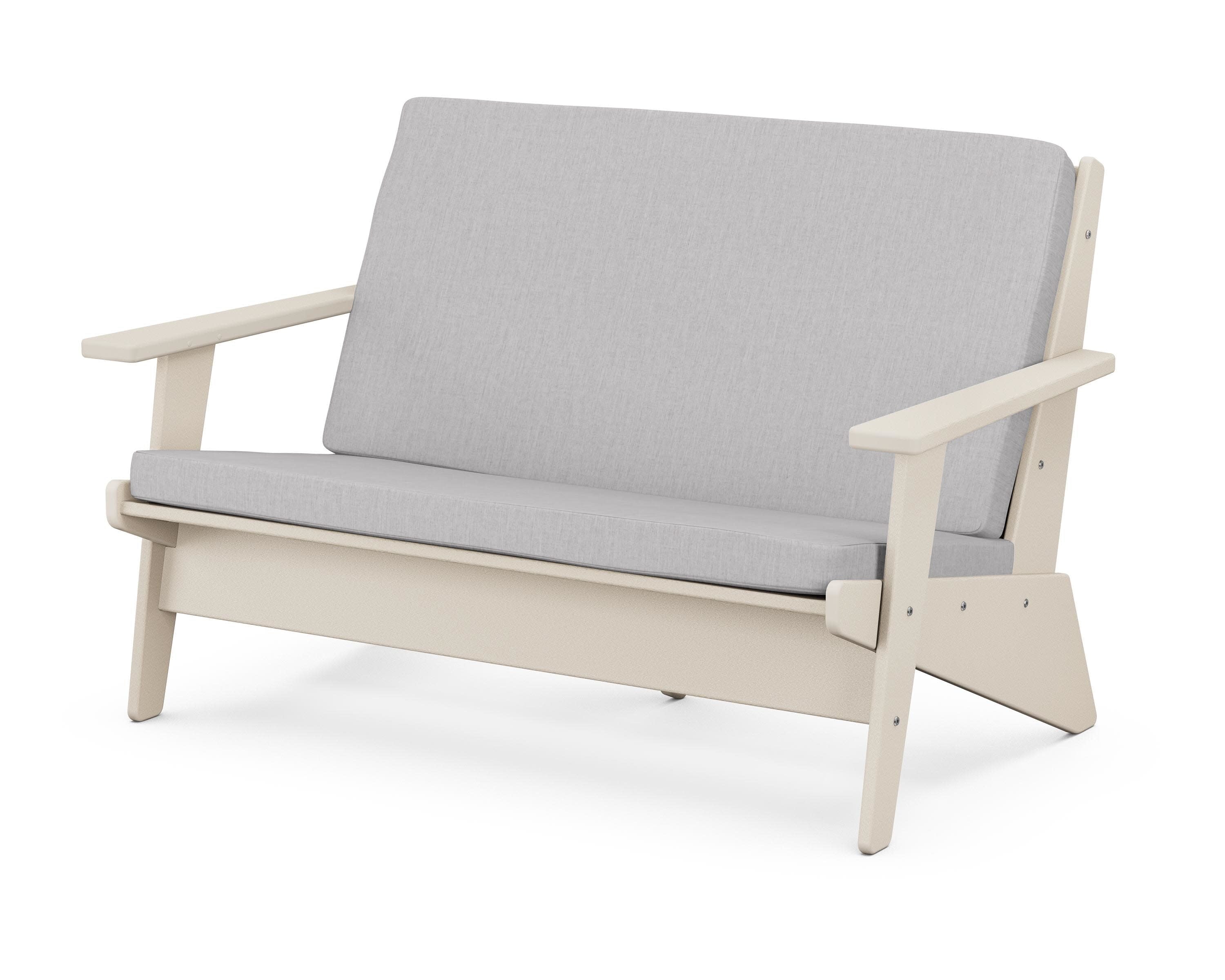 Riviera Modern Lounge Loveseat in Sand / Granite