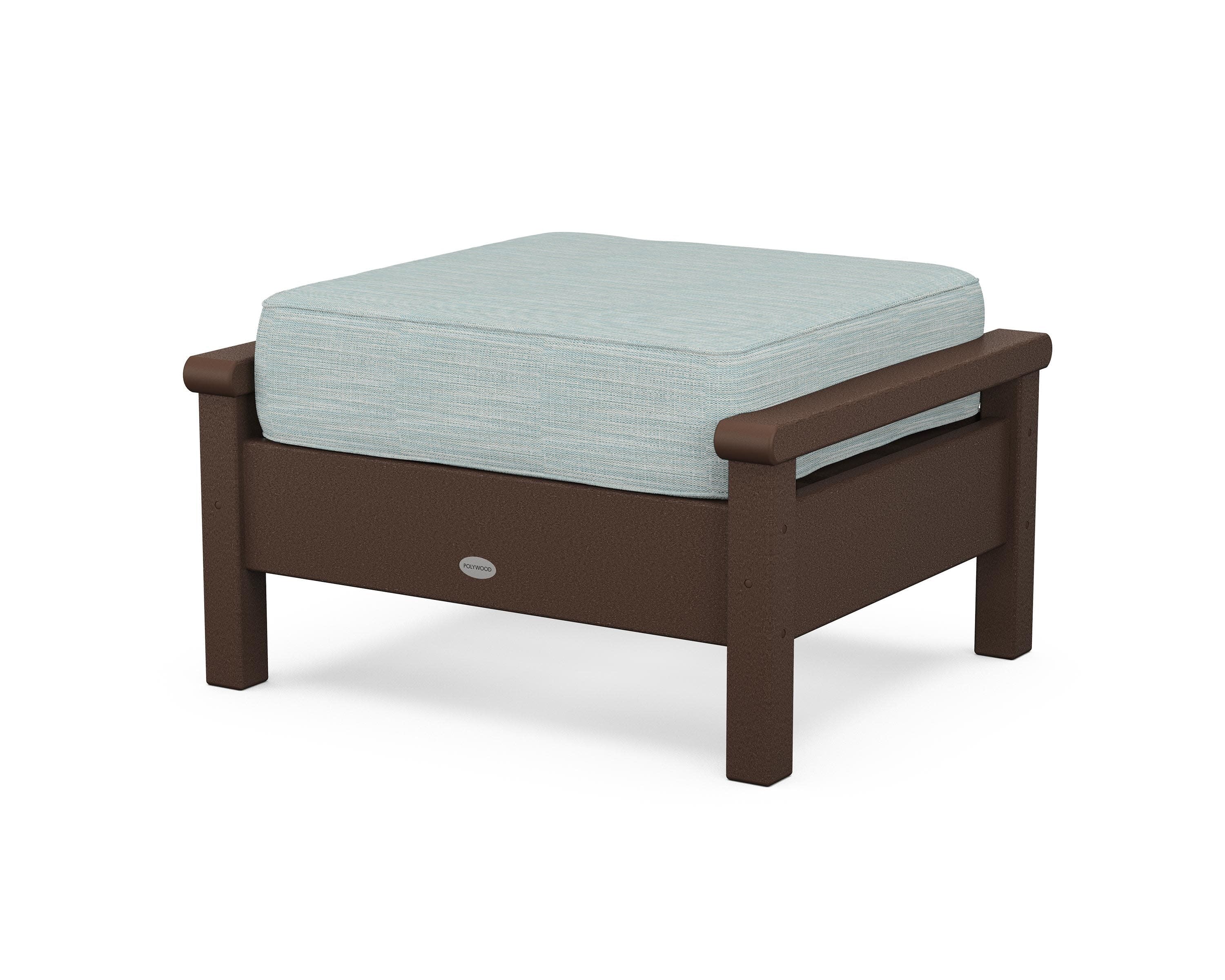 Harbour Deep Seating Ottoman in Mahogany / Soothe Mist