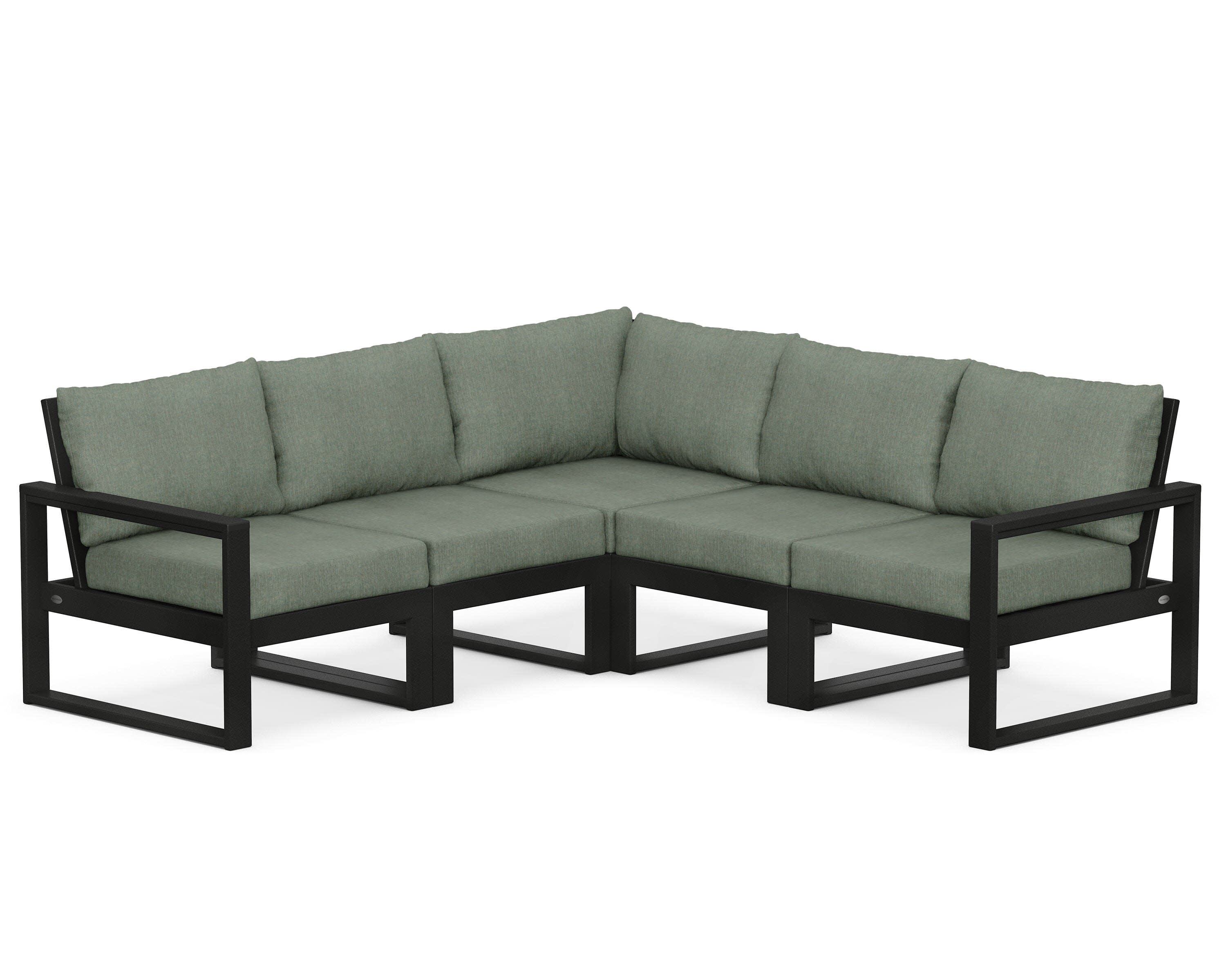 EDGE 5-Piece Modular Deep Seating Set in Black / Cast Sage