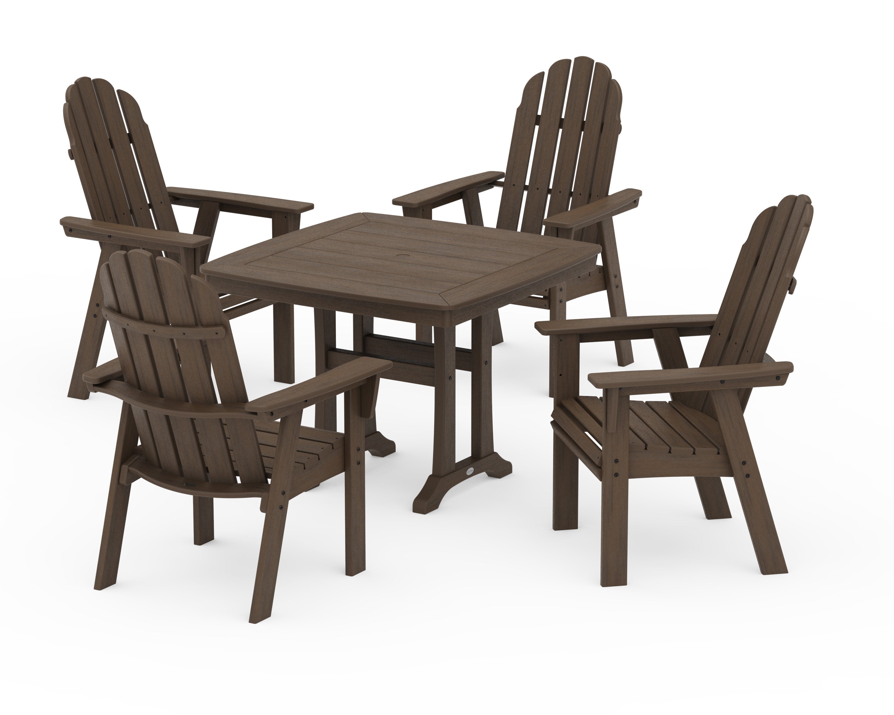 Vineyard Adirondack 5-Piece Dining Set with Trestle Legs in Kona