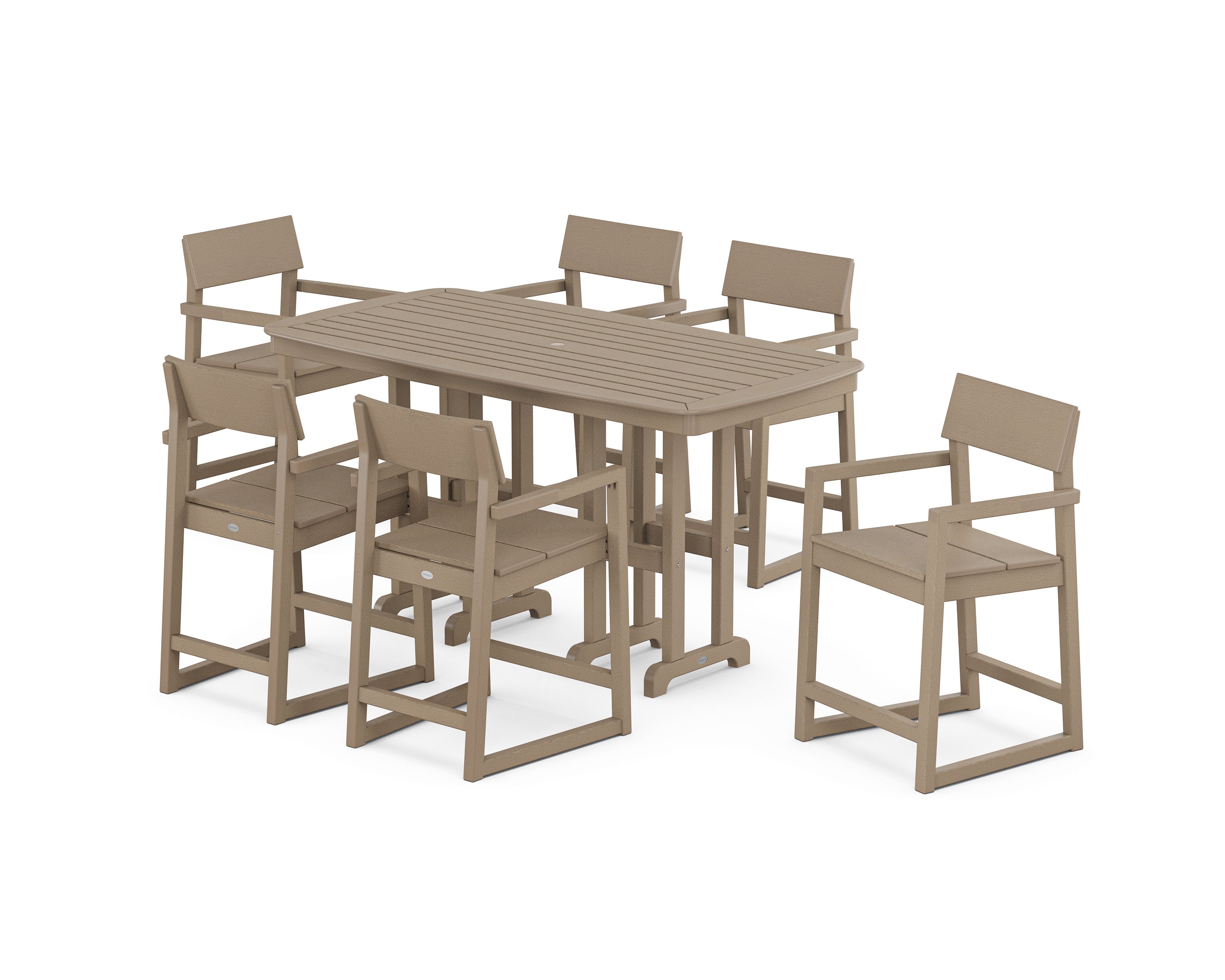 EDGE Arm Chair 7-Piece Counter Set in Vintage Sahara