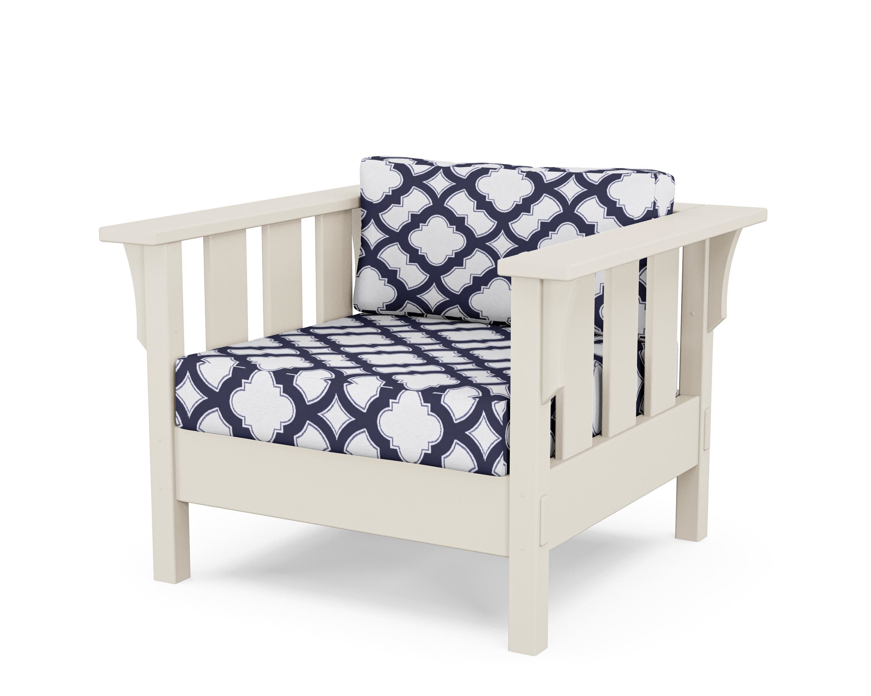 Acadia Deep Seating Chair in Sand / Trellis Navy