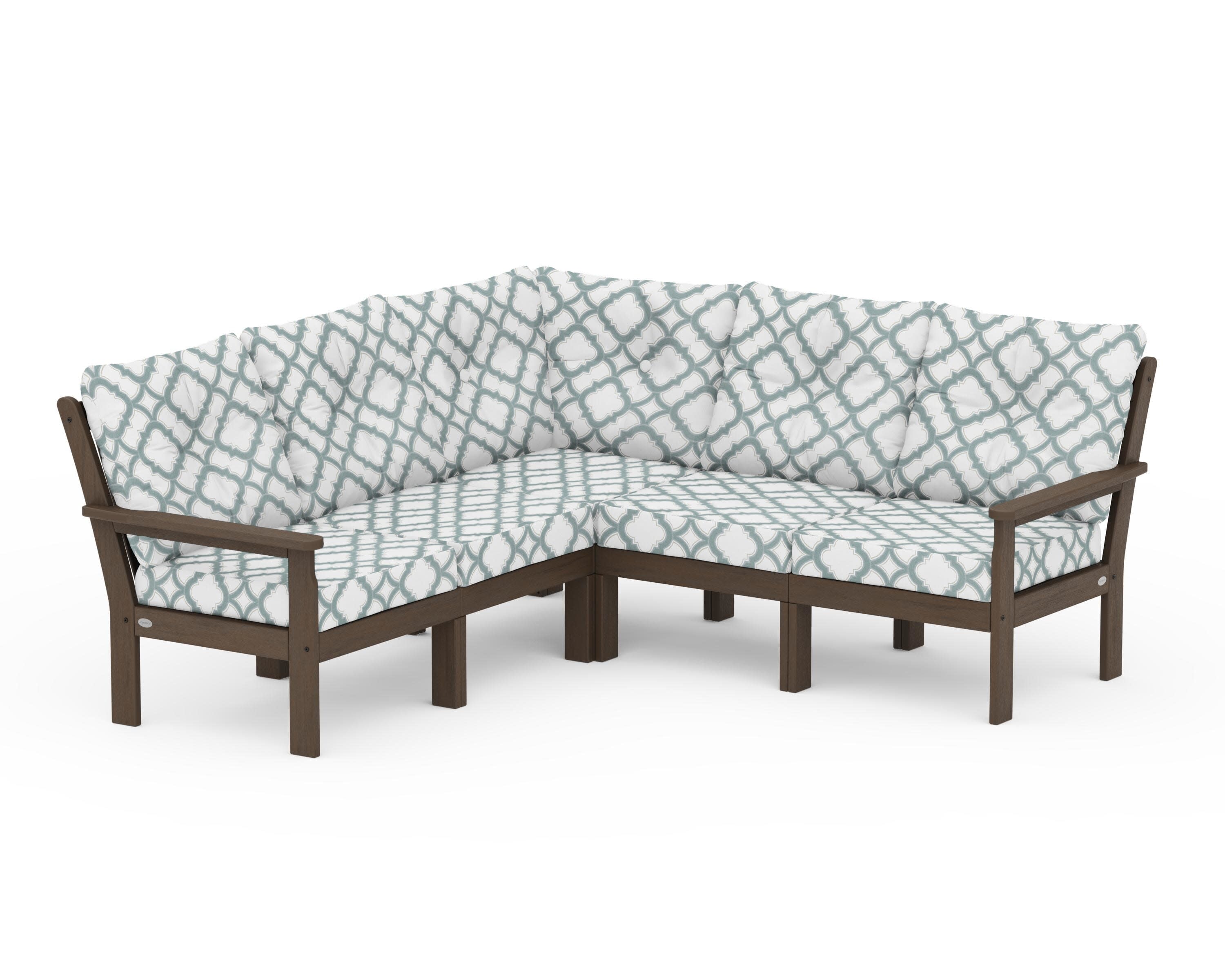 Vineyard 5-Piece Sectional in Kona / Trellis Glacier Spa