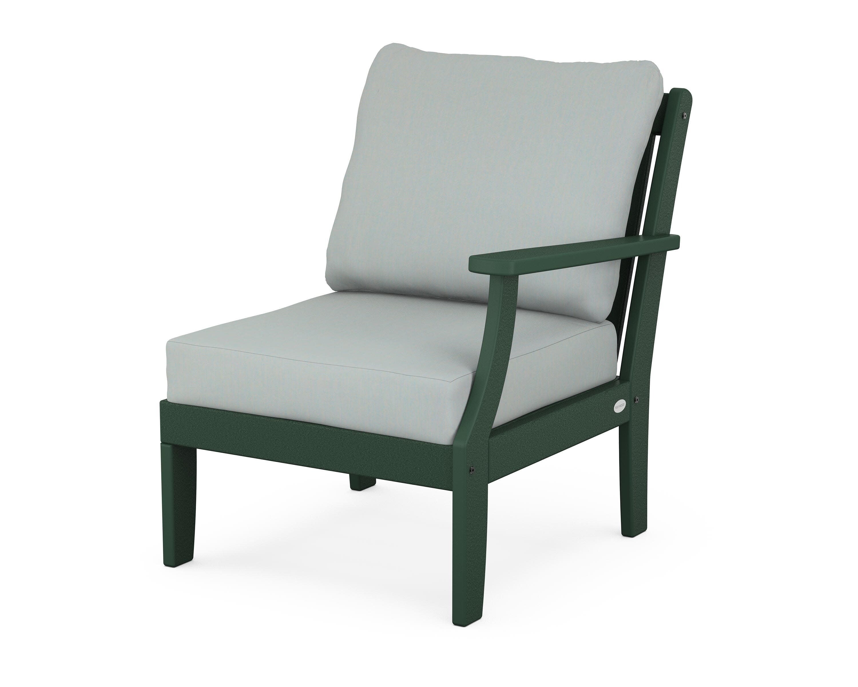 Braxton Modular Right Arm Chair in Green / Spa