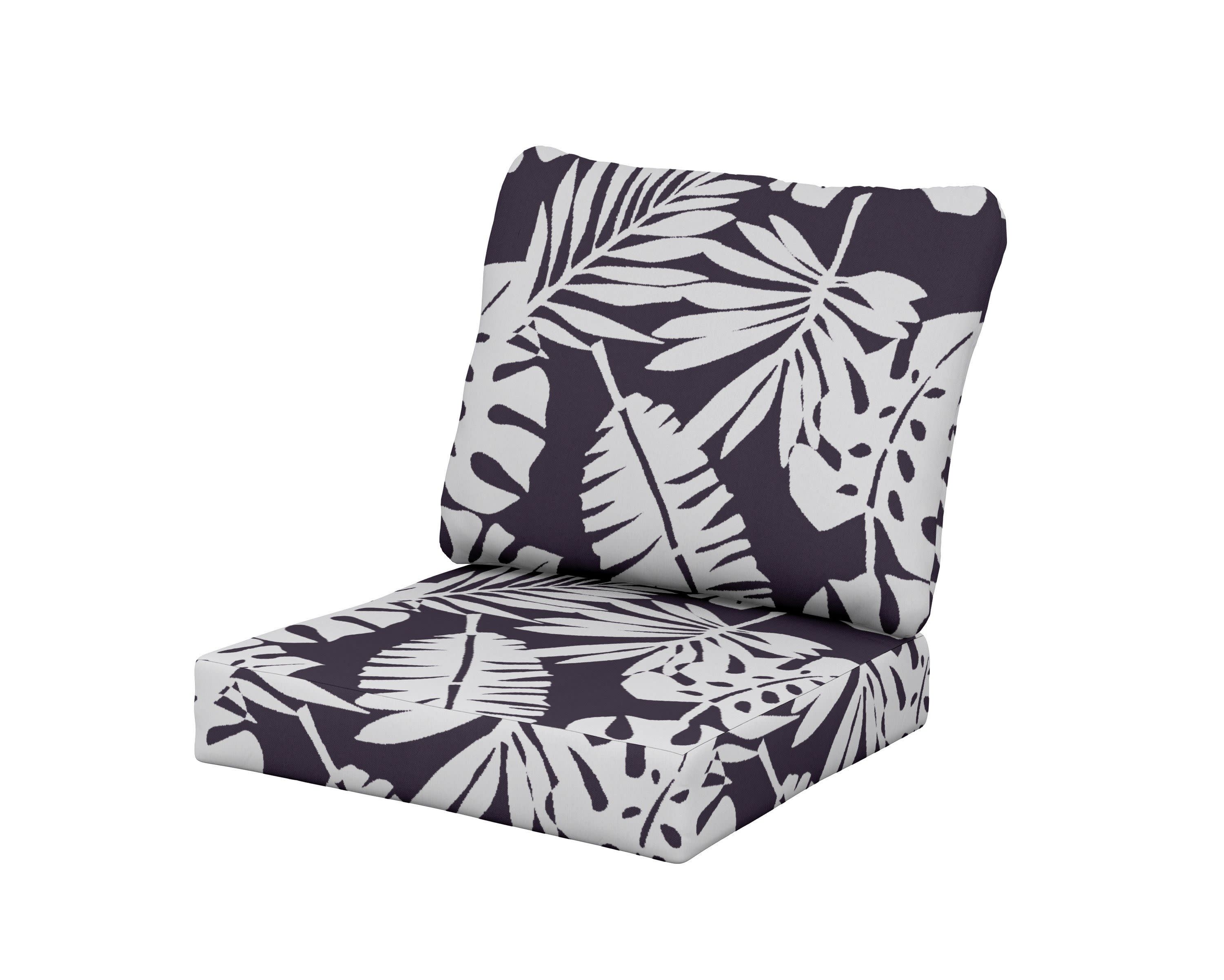 Classics Seat/Back Cushion Set in Leaf Navy