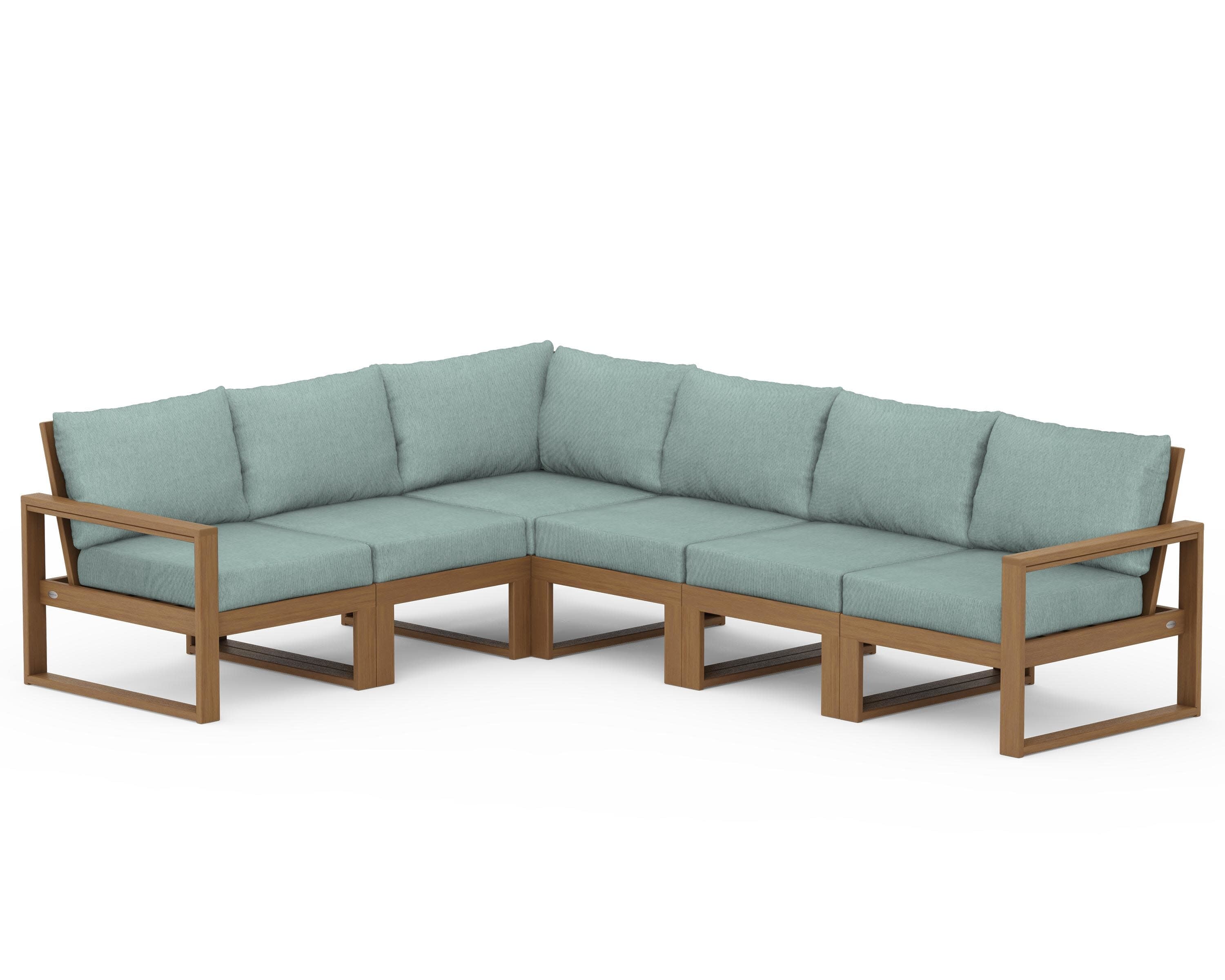 EDGE 6-Piece Modular Deep Seating Set in Natural / Glacier Spa