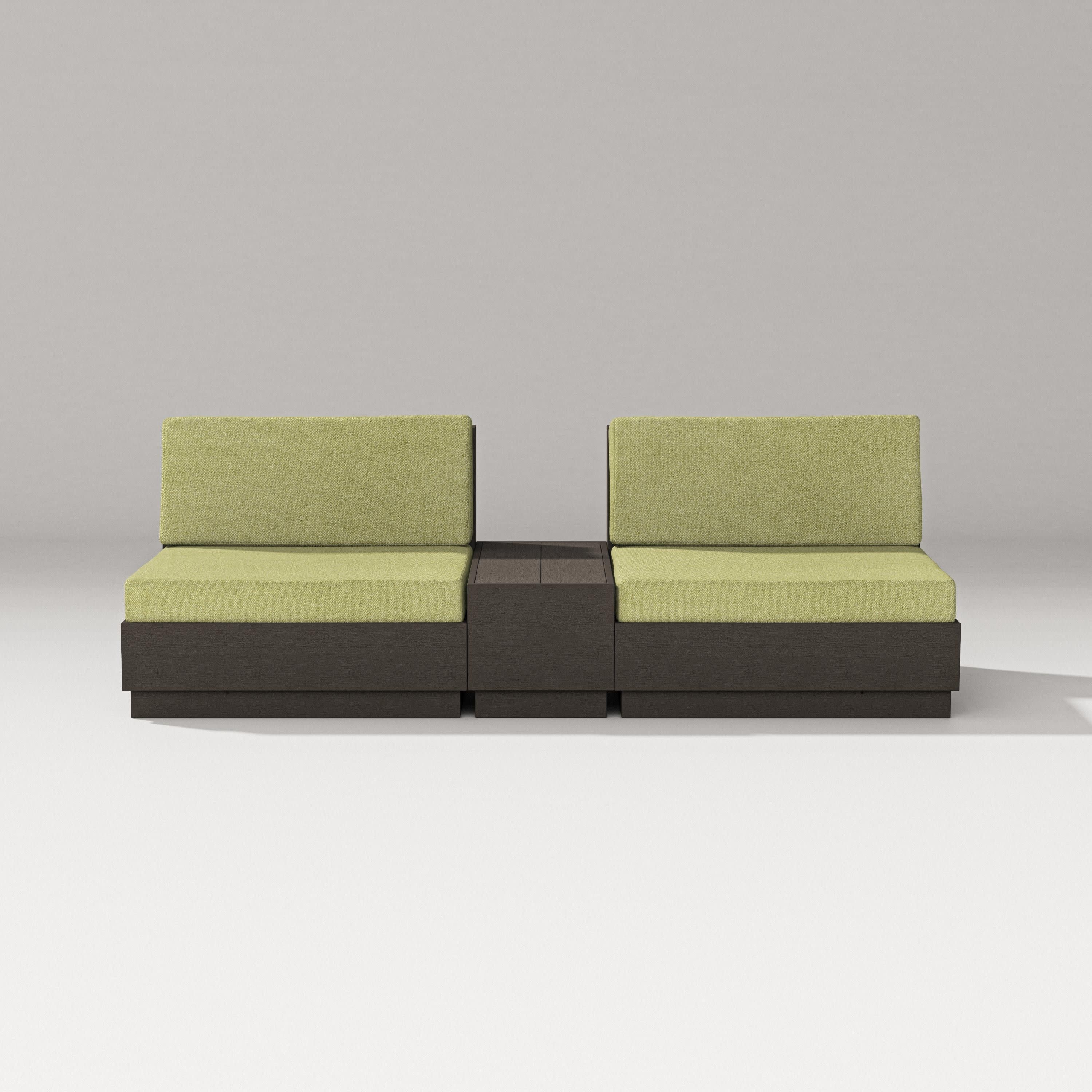 Elevate Lounge Chair Set in Vintage Coffee / Chartreuse Boucle
